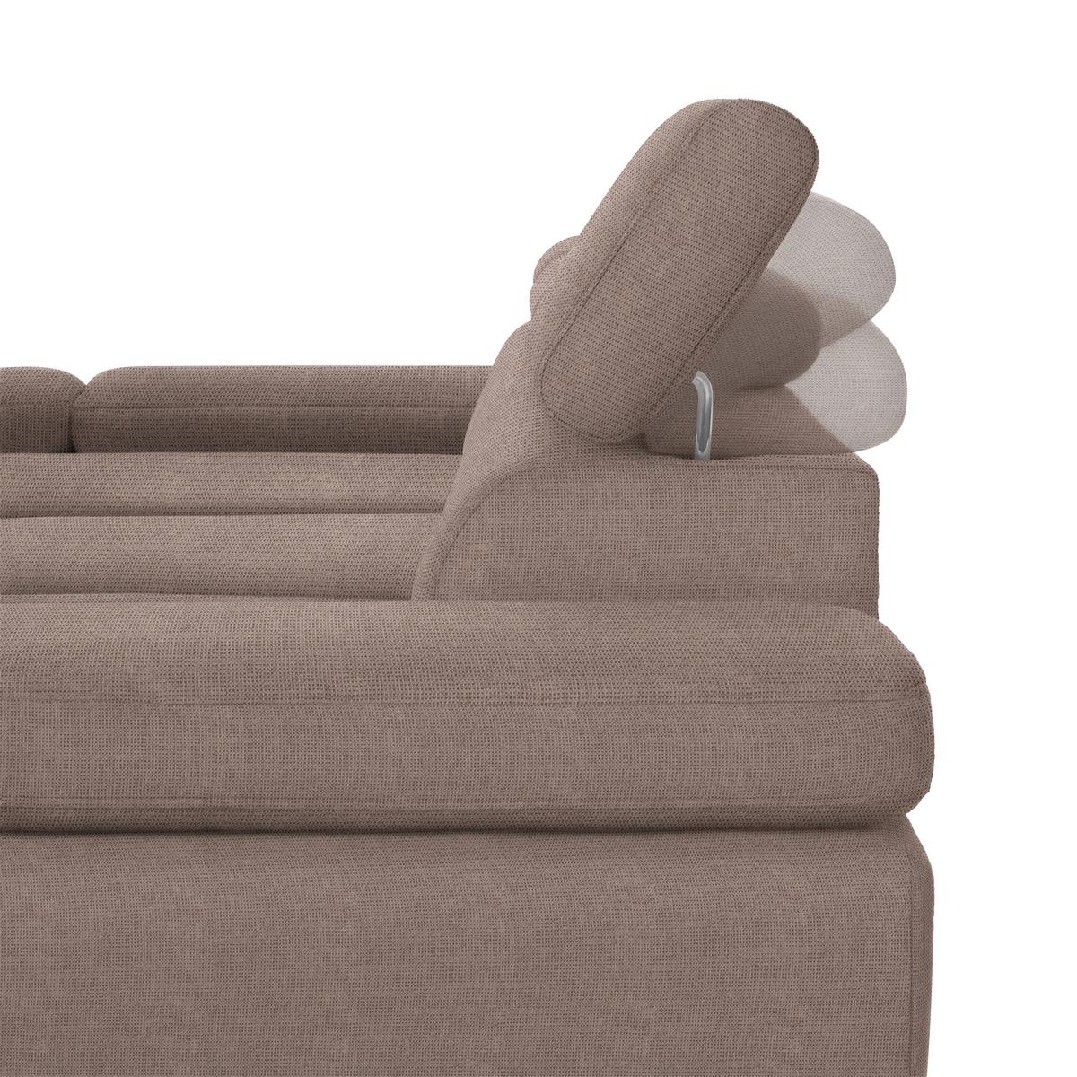 Ecksofa Molina Mini Taupe - Taupe/Schwarz, MODERN, Textil/Metall (189/277cm) - Mömax