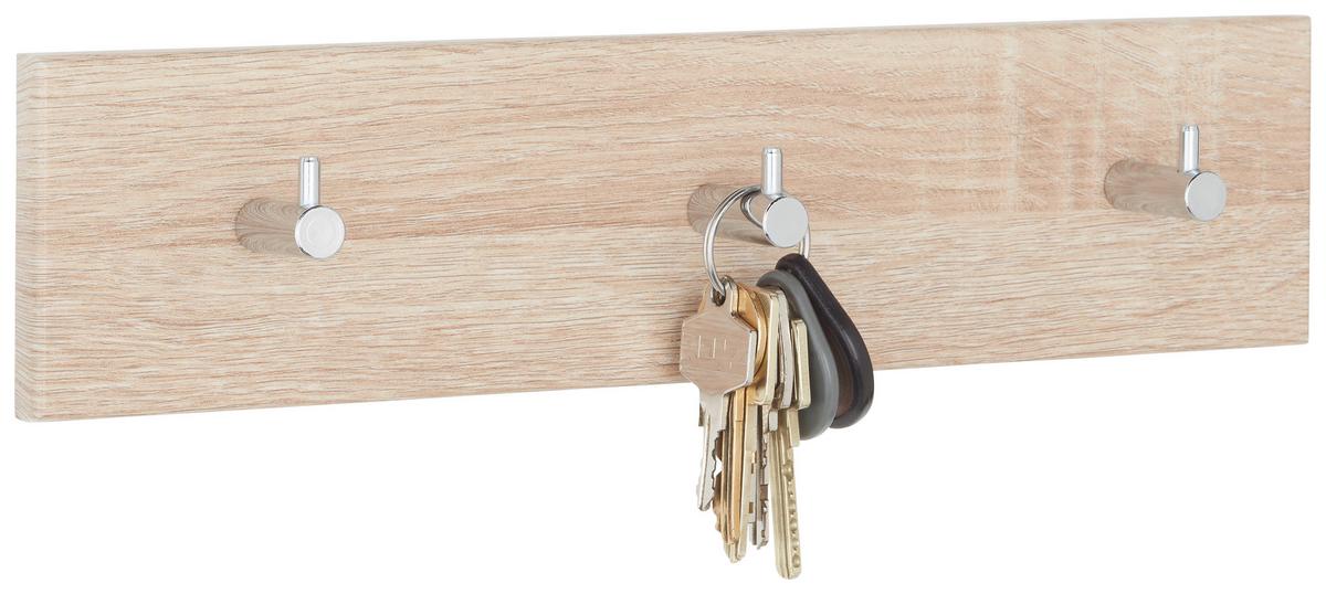 Hakenleiste Eichefarben - Eichefarben, KONVENTIONELL, Holzwerkstoff/Metall (34/8/5cm) - Mömax