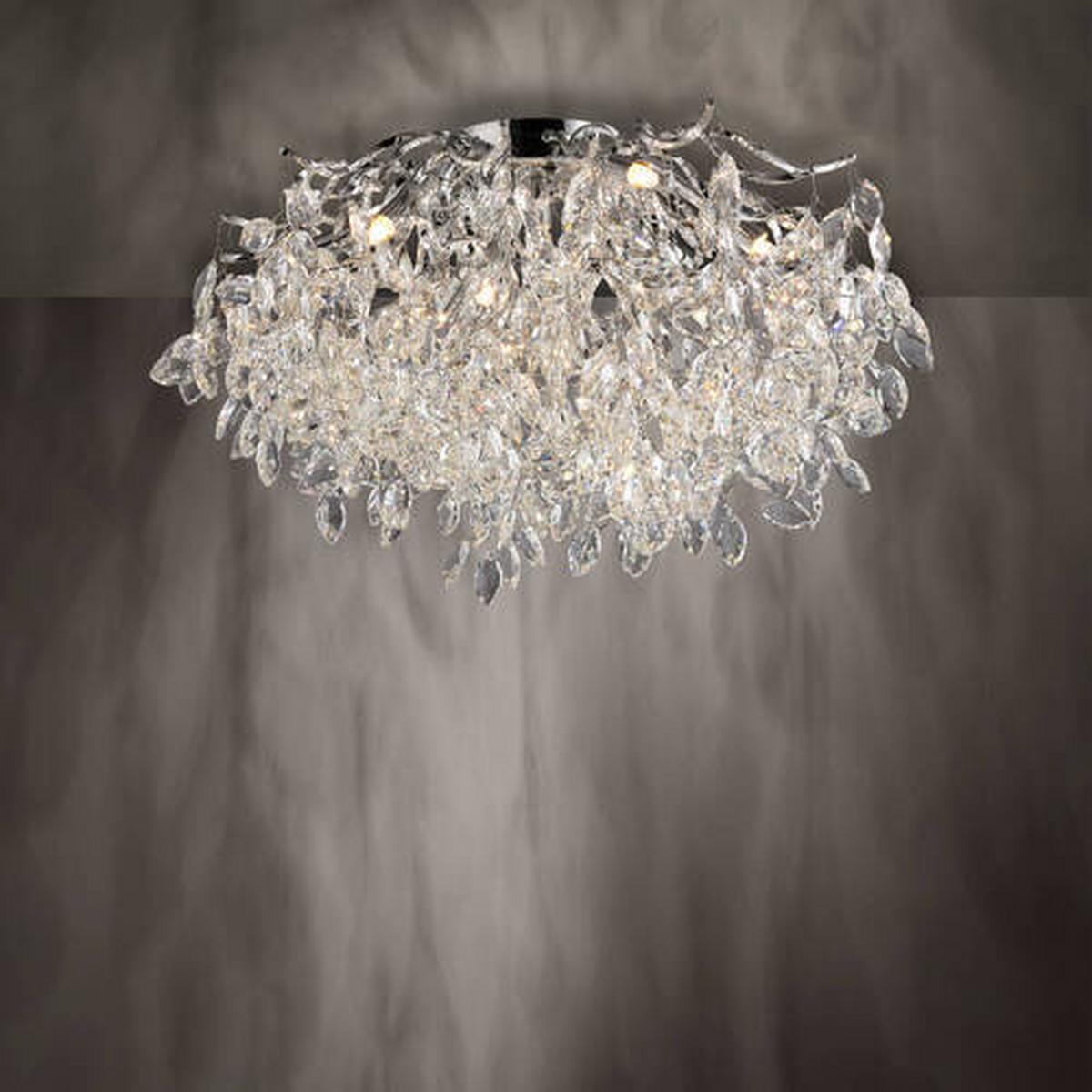 LAMPA SUFITOWA 6053-17 RICICLE - kolor chromowy, Design, tworzywo sztuczne/metal (60/60/37cm) - Paul Neuhaus