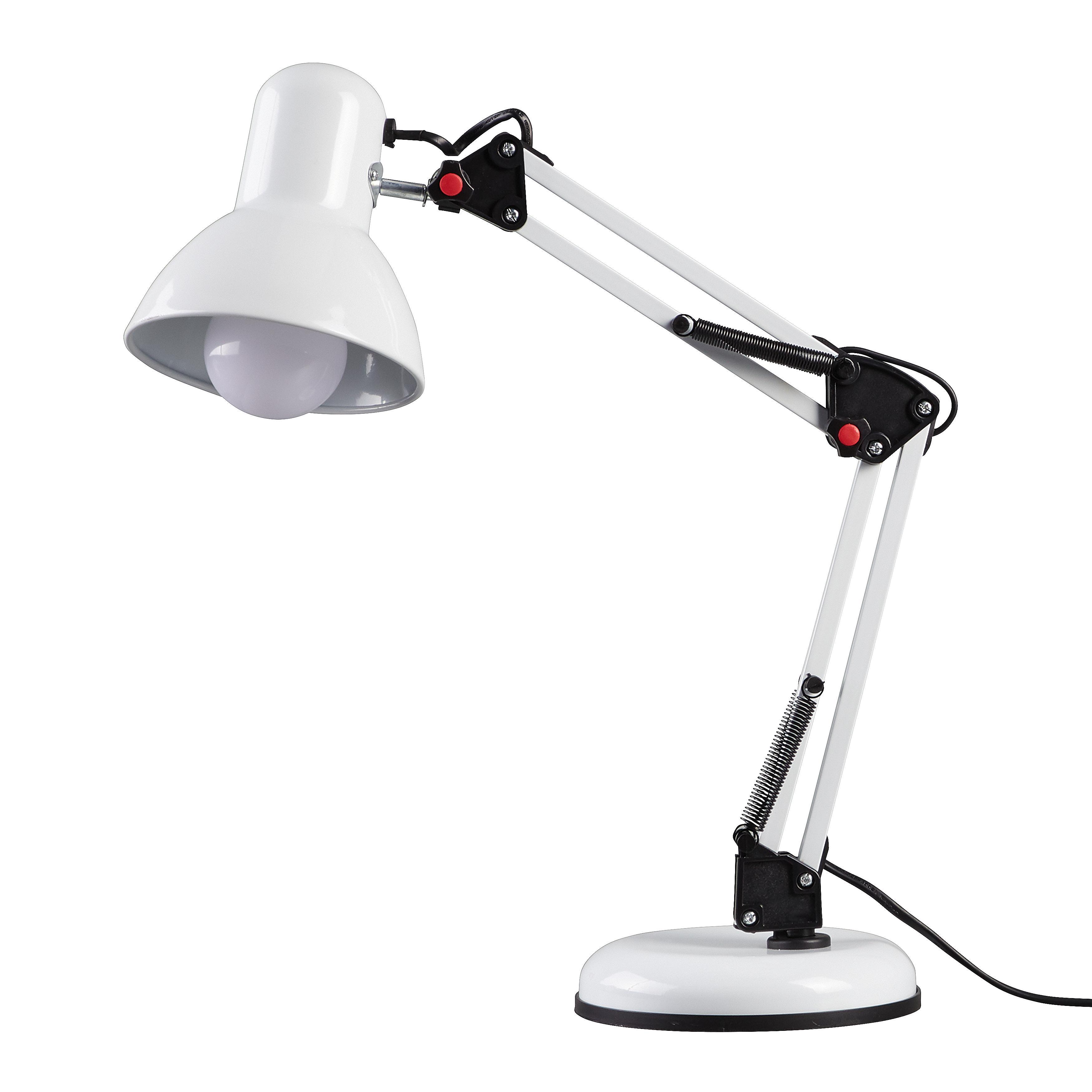 Schreibtischleuchte max. 25 Watt 'Harper' - Schwarz/Weiß, MODERN, Metall (15/45cm) - Bessagi Home