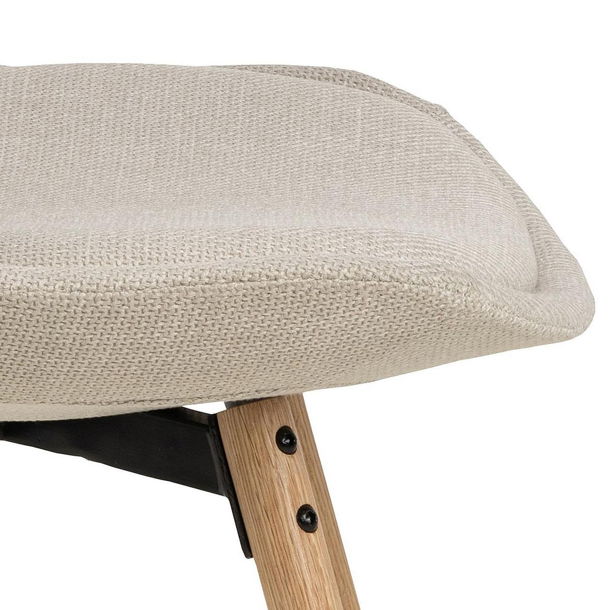 KRZESŁO ERICA - beżowy/kolor dębowy, Konventionell, tkanina/drewno (49/84/55cm) - MID.YOU