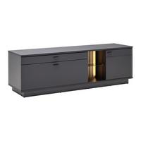 TV-Element Carreto in Schwarz/Eichefarben - Eichefarben/Anthrazit, MODERN, Glas/Holzwerkstoff (180/57/50cm) - Premium Living