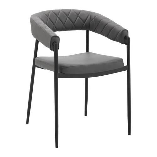 KRZESŁO Z PODŁOKIETNIKAMI LANI - czarny/szary, Modern, metal/drewno (55/76/57cm) - Bessagi Home