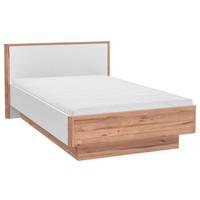 Postelja Tess, Bela, Barva Hrasta, 120x200 - barve hrasta/bela, Moderno, leseni material (120/200cm) - Xora