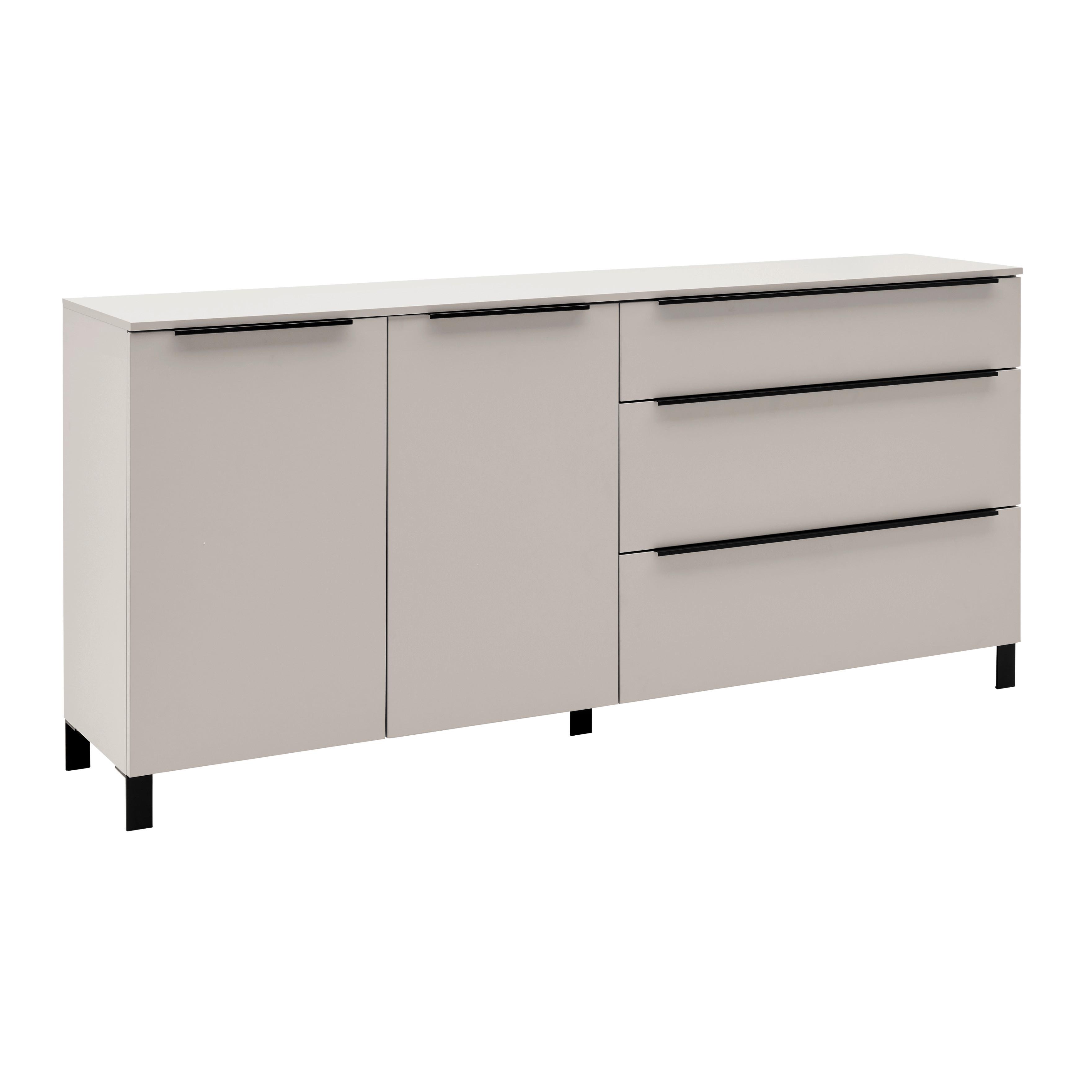 Sideboard GW-Fresno in Kaschmir - Kaschmir/Schwarz, Modern, Holzwerkstoff/Metall (192/89/40cm) - Premium Living