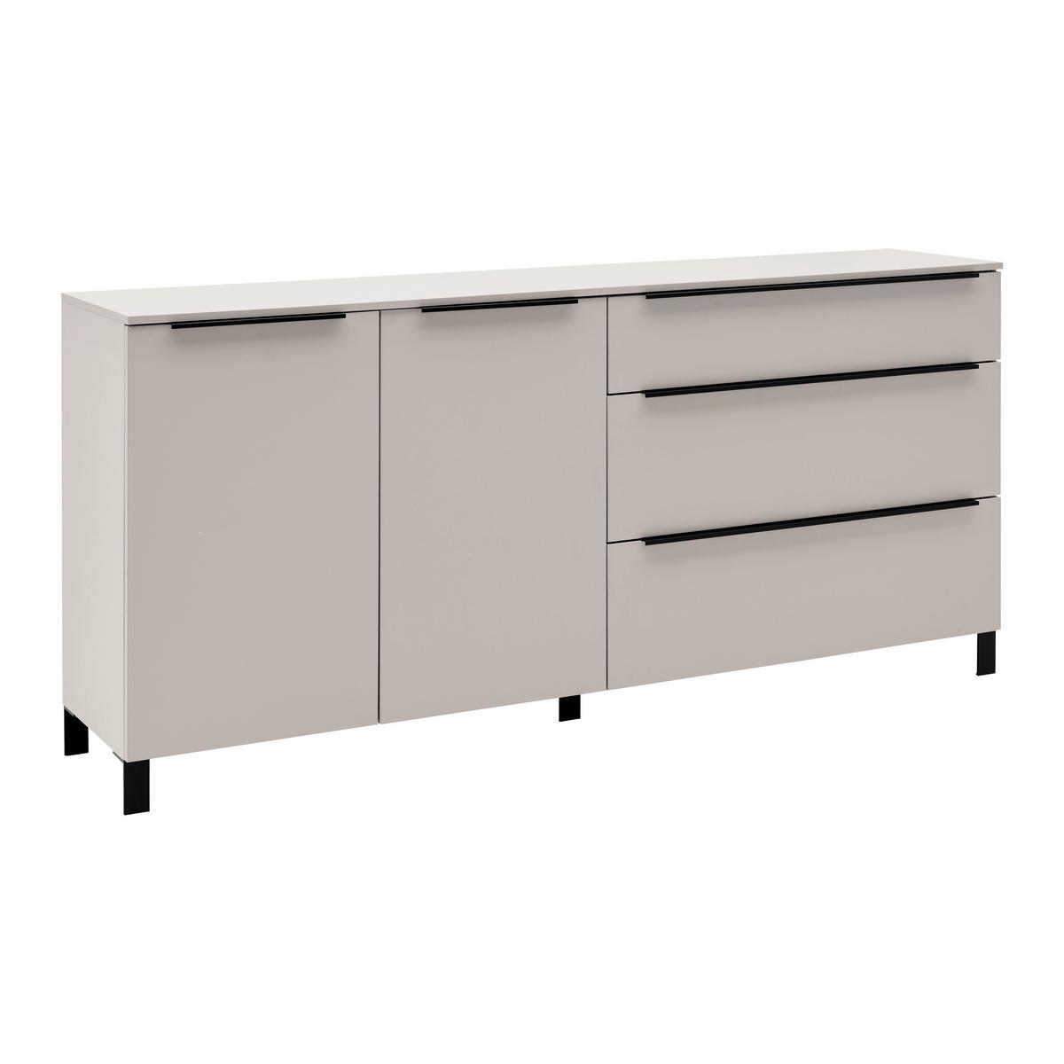Sideboard GW-Fresno in Kaschmir - Kaschmir/Schwarz, Modern, Holzwerkstoff/Metall (192/89/40cm) - Premium Living