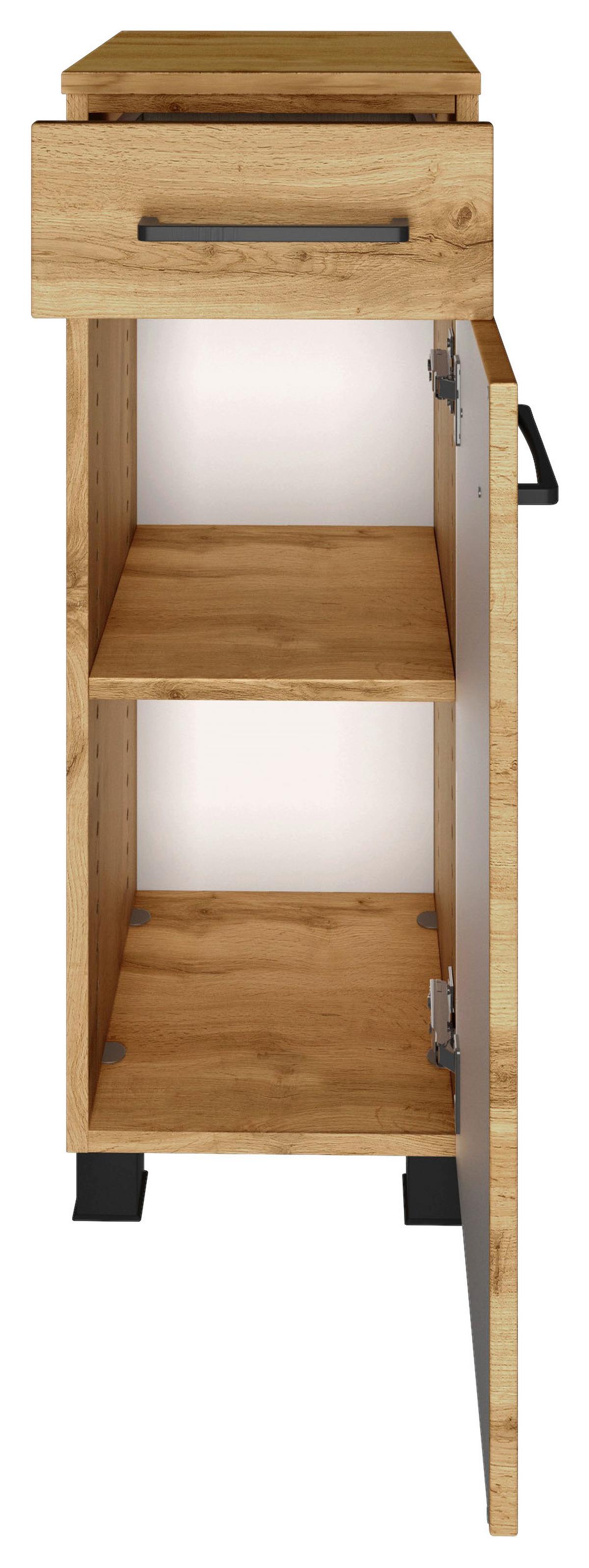 Unterschrank Manchester Eiche Wotan - Eichefarben/Eiche Wotan, MODERN, Holzwerkstoff/Metall (30/79/35cm) - Held