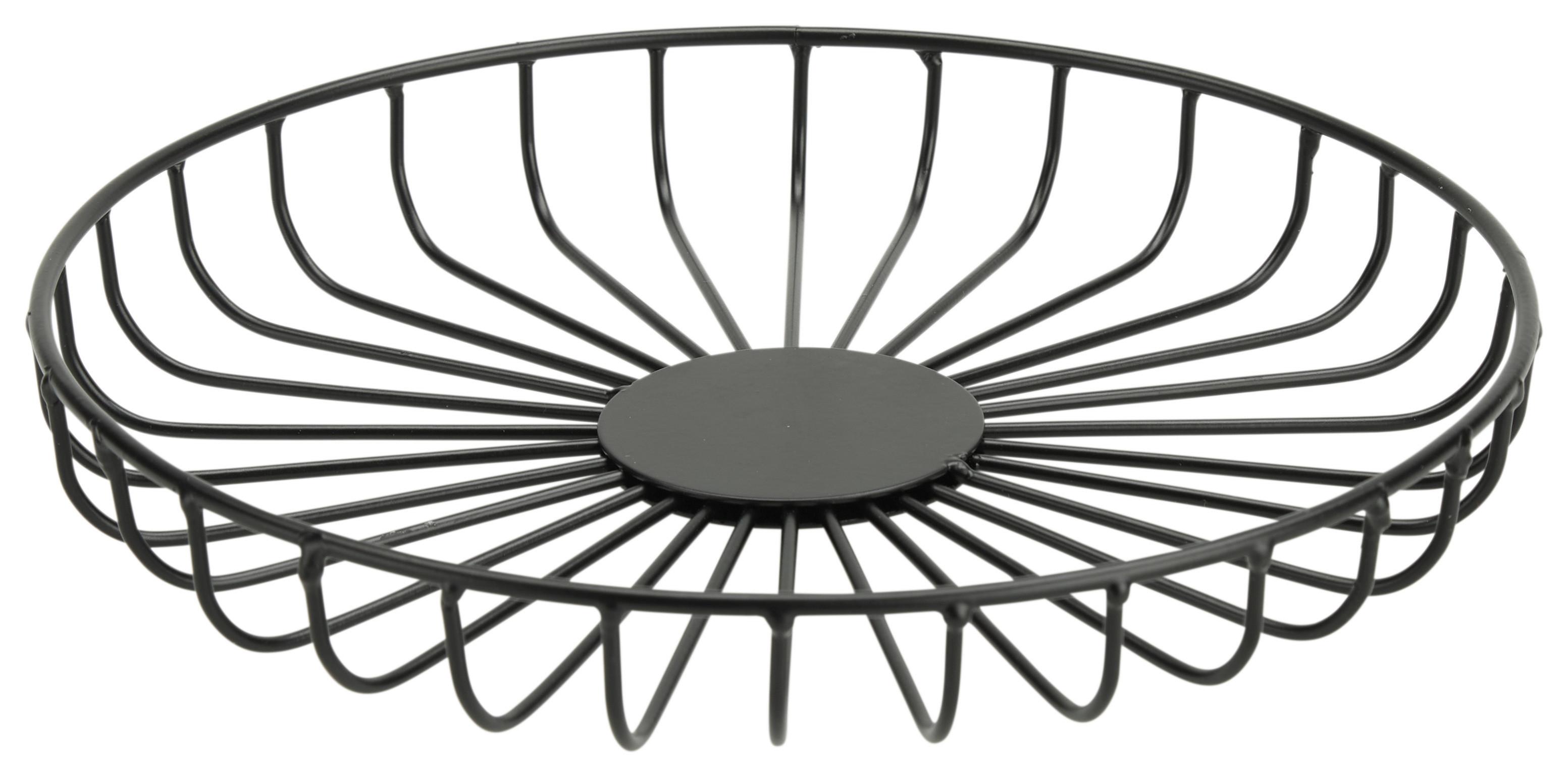 Dekoschale Petra in Schwarz Ø ca. 23cm - Schwarz, Basics, Metall (23/3cm) - Modern Living
