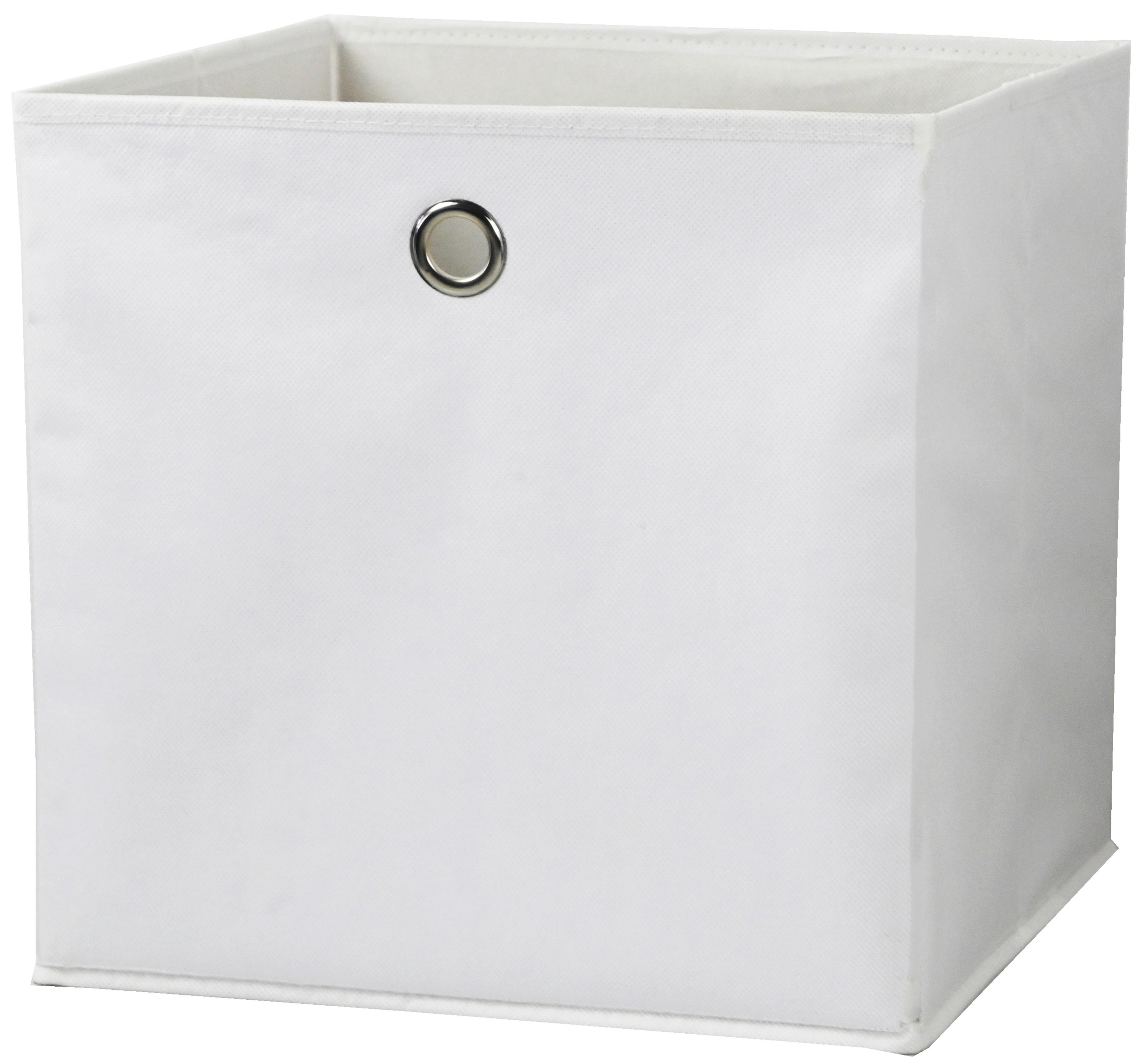 Faltbox Fibi in Weiss - weiss, Konventionell, Karton/Textil (30/30/30cm) - Modern Living