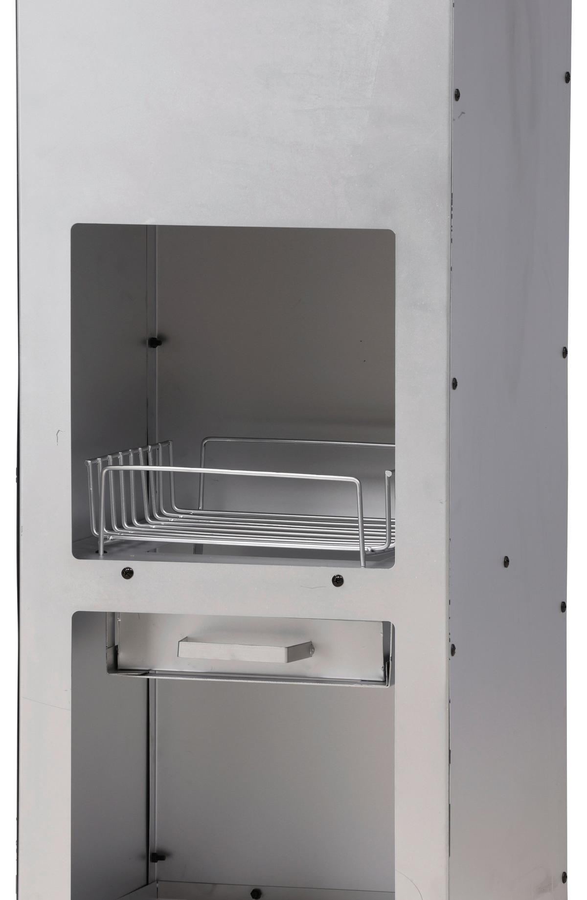 Feuerstelle Makarima ca. 45x199x45 cm Silber - Silberfarben, KONVENTIONELL, Metall (45/199/45cm) - Gardenson