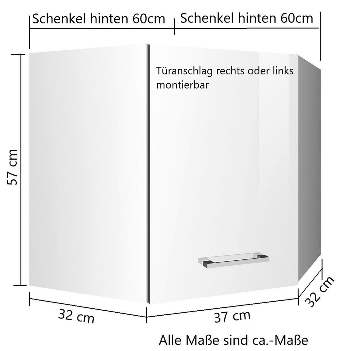 Eckoberschrank Mailand Graphitfarben - Silberfarben/Graphitfarben, MODERN, Holzwerkstoff/Metall (60/57/60cm) - Held