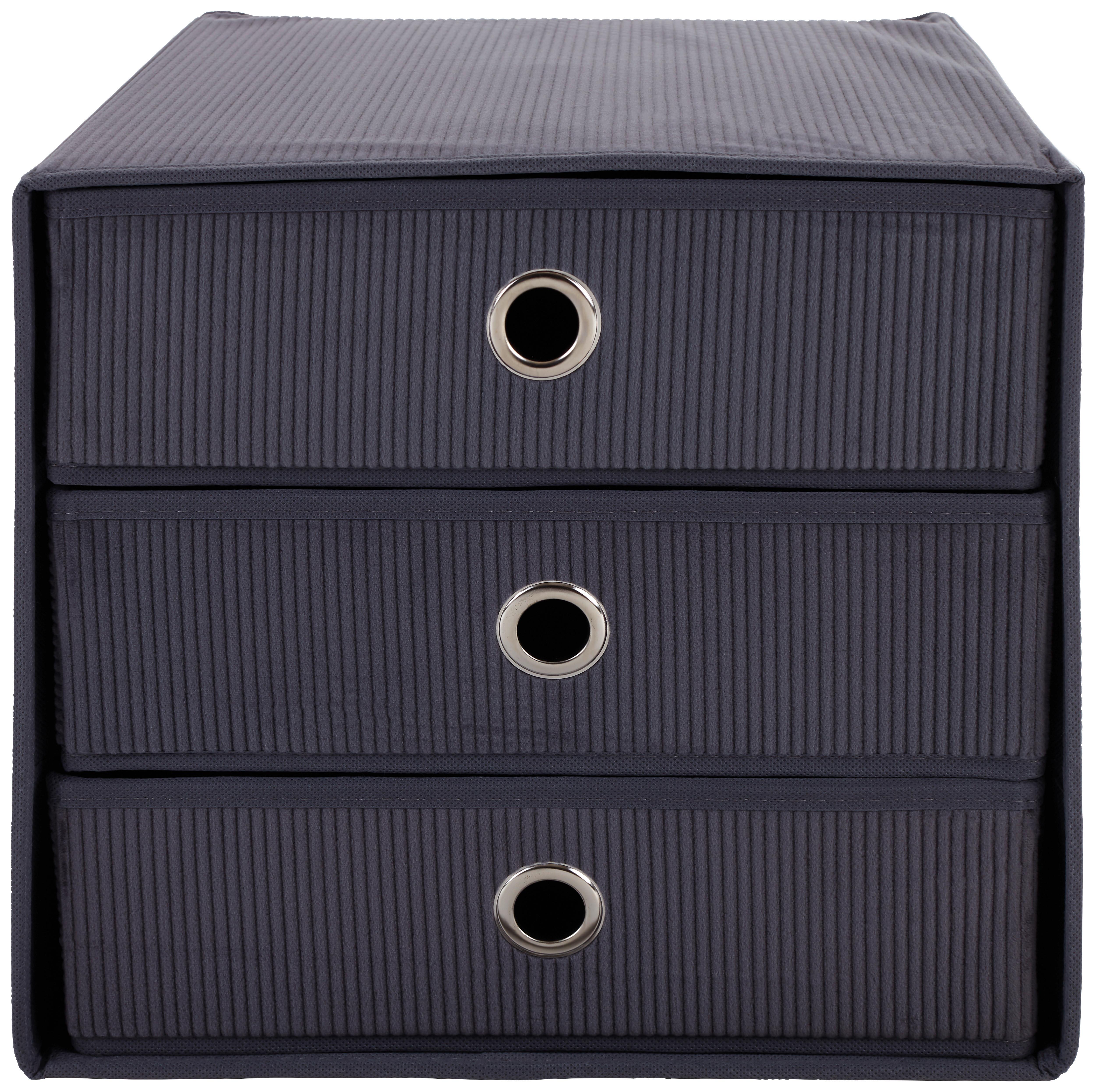 Predalnik Lisa New, Siva - siva, Moderno, karton/tekstil (32/31,5/32cm)