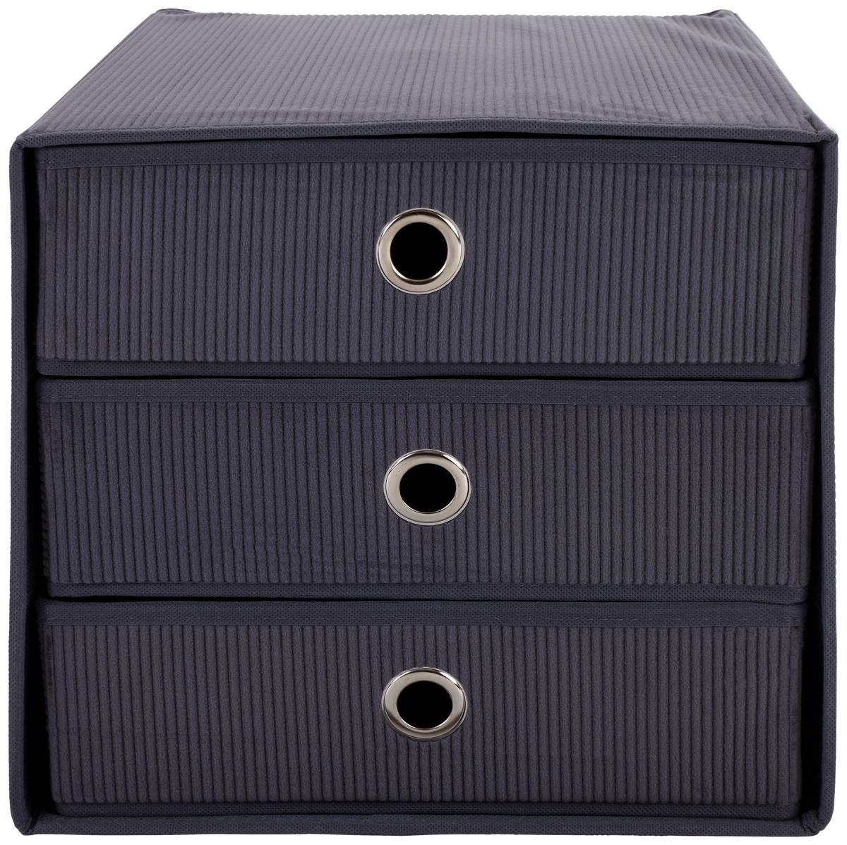Predalnik Lisa New, Siva - siva, Moderno, karton/tekstil (32/31,5/32cm)