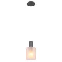Hängeleuchte Tulivar Dunkelgrau max. 40 Watt - Dunkelgrau, KONVENTIONELL, Glas/Metall (18/120cm) - Globo