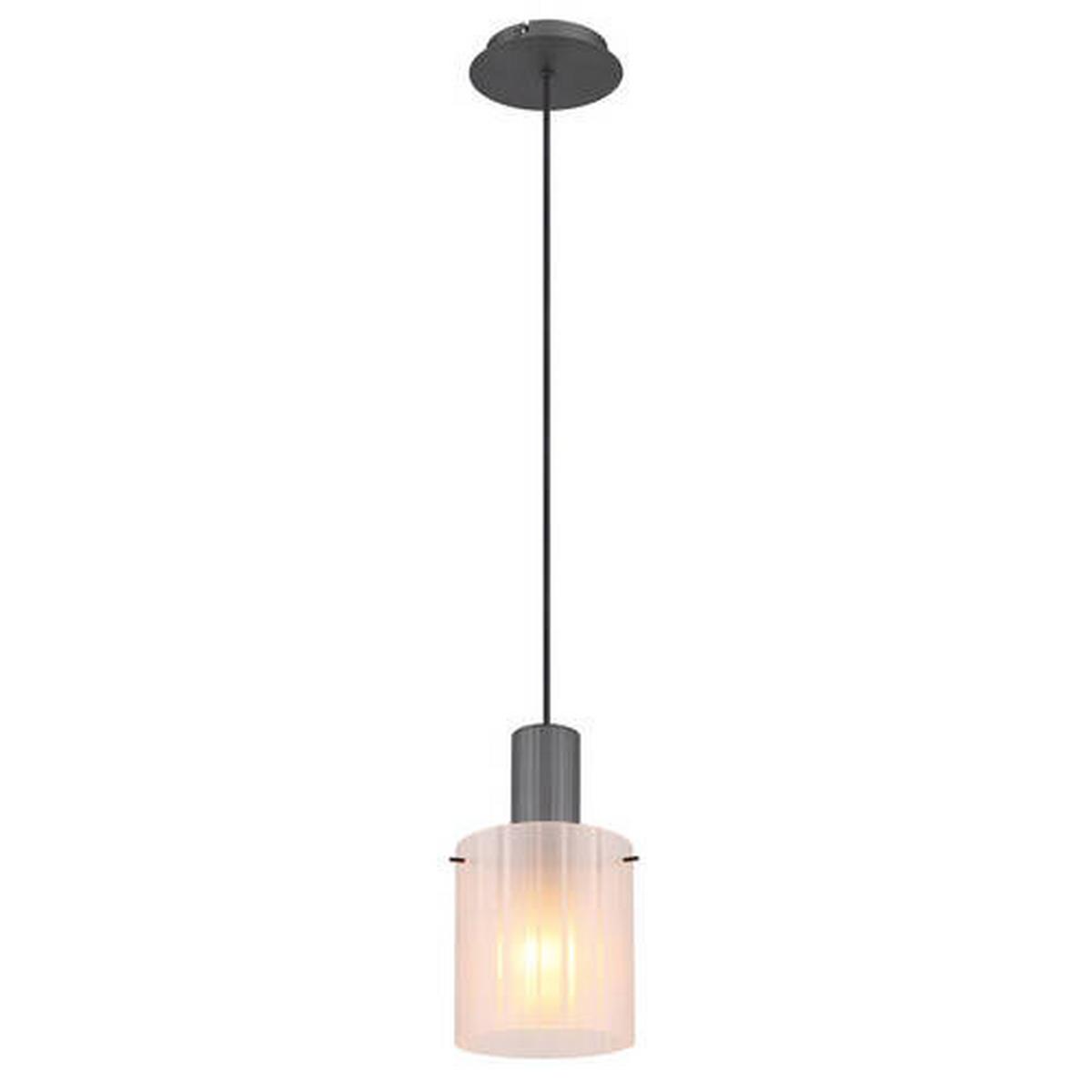 Hängeleuchte Tulivar Dunkelgrau max. 40 Watt - Dunkelgrau, KONVENTIONELL, Glas/Metall (18/120cm) - Globo