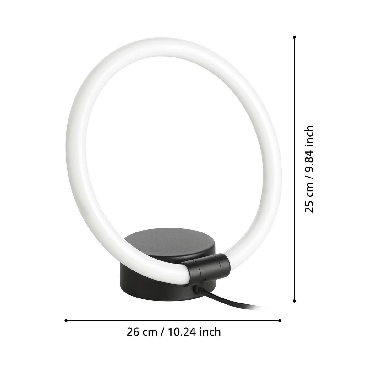 Led-tischleuchte 900565_caranacoa - Weiss/Schwarz, Design, Kunststoff/Metall (26/5/26cm) - Eglo