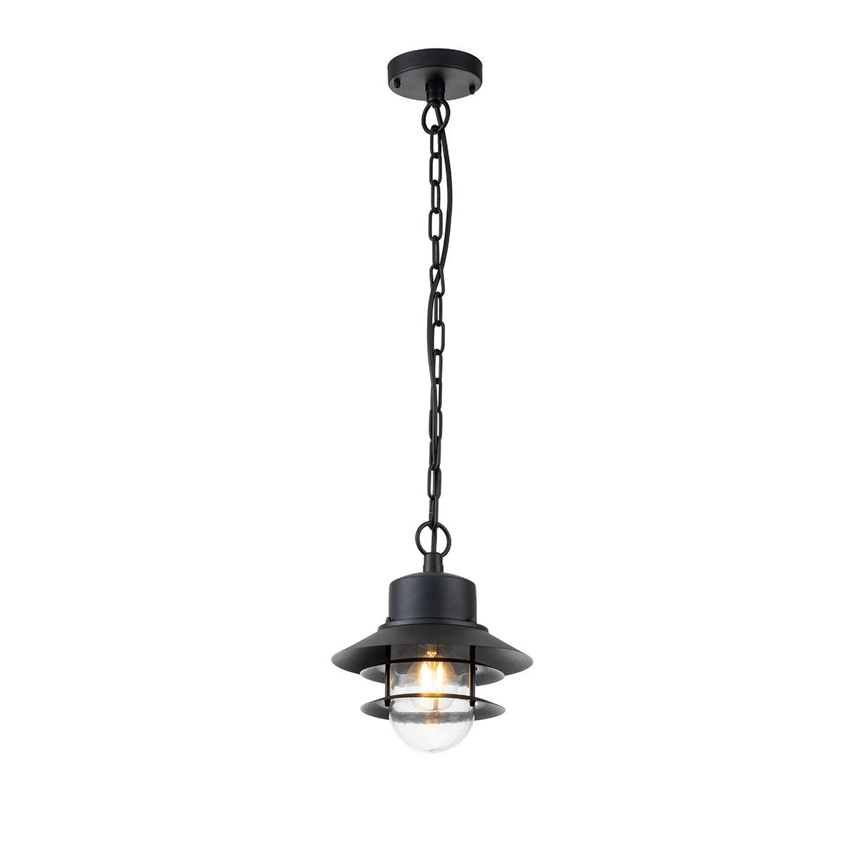 Kültéri Függőlámpa Copenhagen8-Bk - fekete, Konventionell, üveg/fém (22/25.1cm) - Elstead Lighting