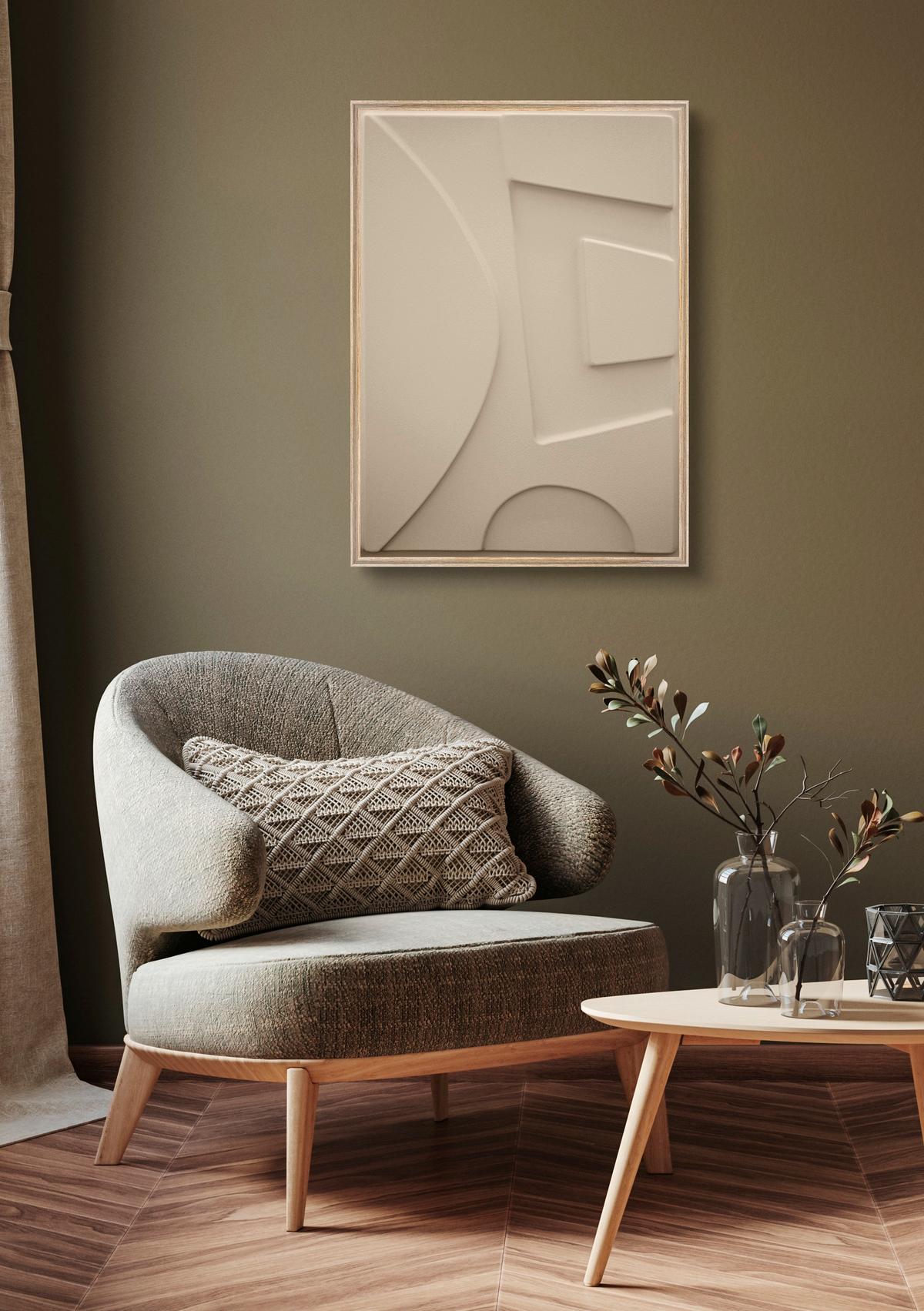 Bild Antonio Hellbraun ca. 50x70cm - Hellbraun/Eichefarben, Holzwerkstoff/Kunststoff (50/70cm) - Modern Living