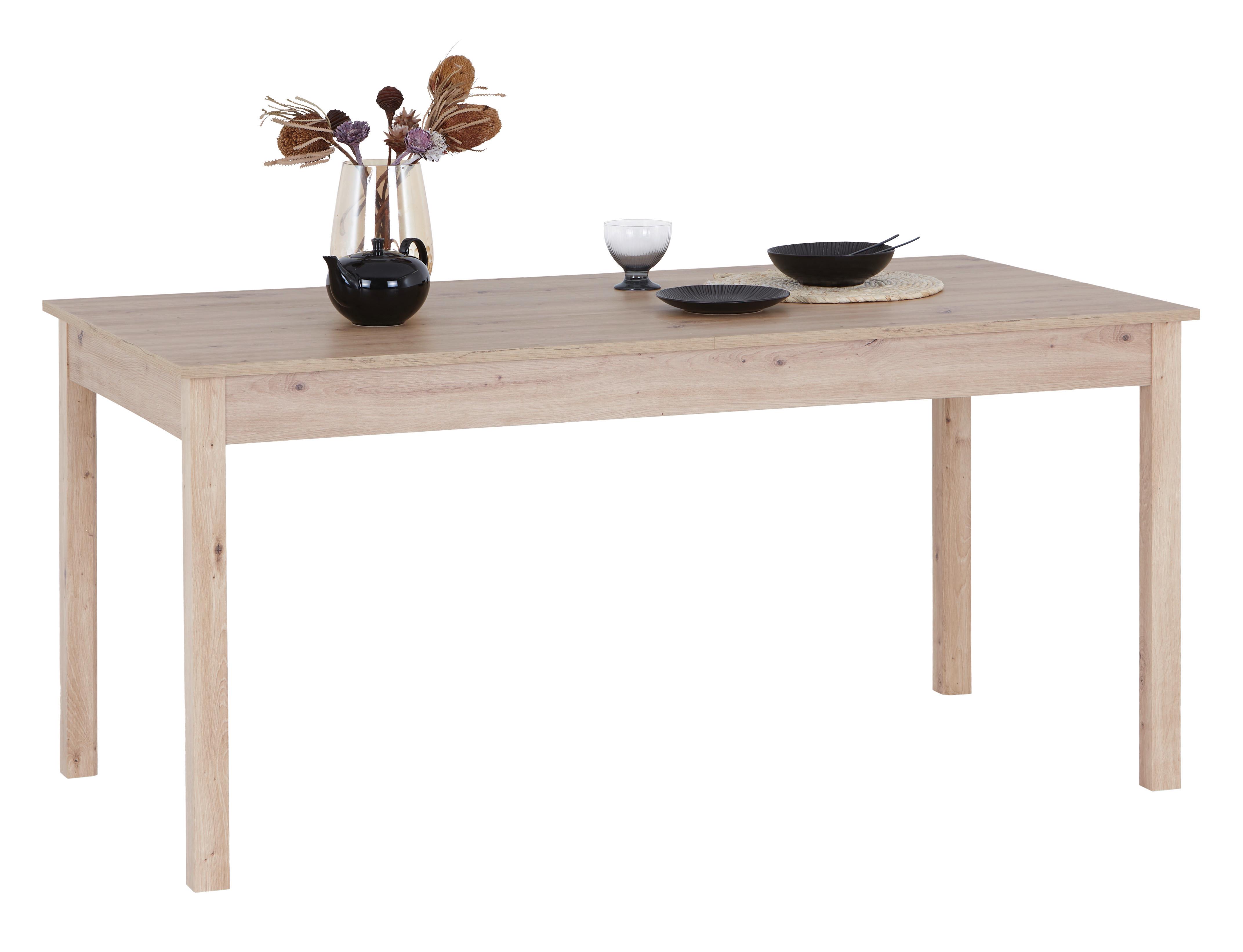 MASĂ BRICK 160 AZ - stejar Artisan, Konventionell, material pe bază de lemn (160-230/76/80cm)