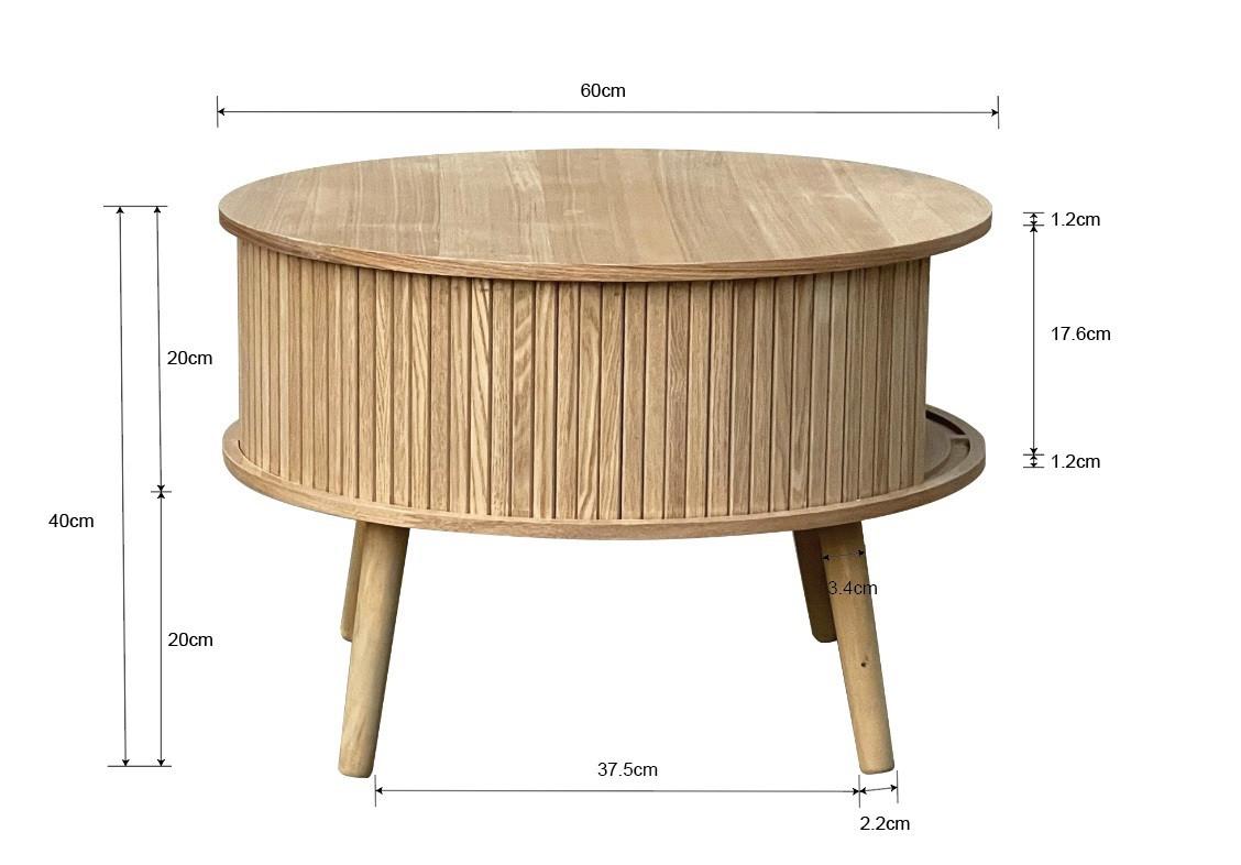 SOFFBORD SKANDY - naturfärgad, Modern, trämaterial/trä (60/40cm) - Premium Living