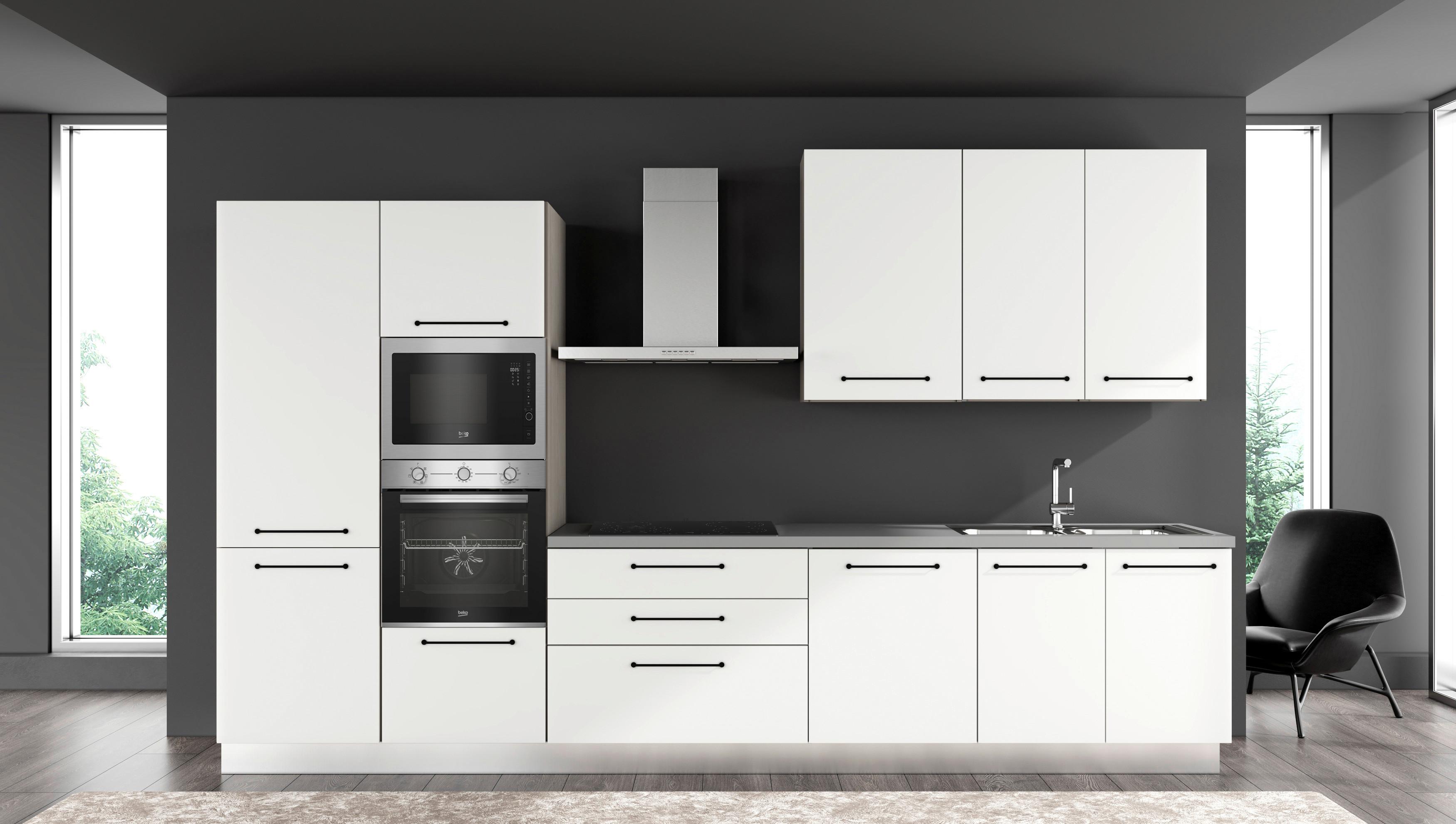 Blok Kuhinja S Aparatima Line 360 - bijela/siva, Konvencionalno, drvo/metal (360/216-240/60cm) - Mömax