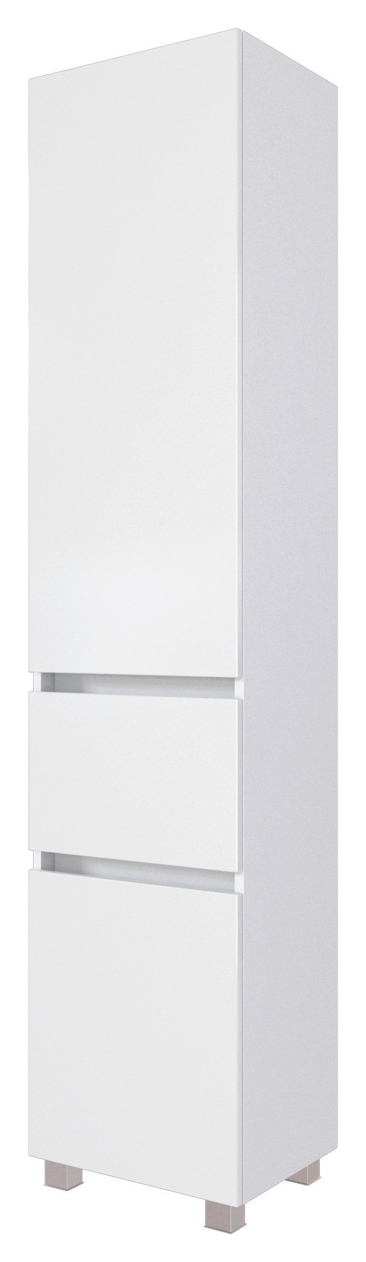 Hochschrank Kopenhagen B: 40 cm Weiß - Silberfarben/Weiß, KONVENTIONELL, Holzwerkstoff/Kunststoff (40/180/35cm) - Held