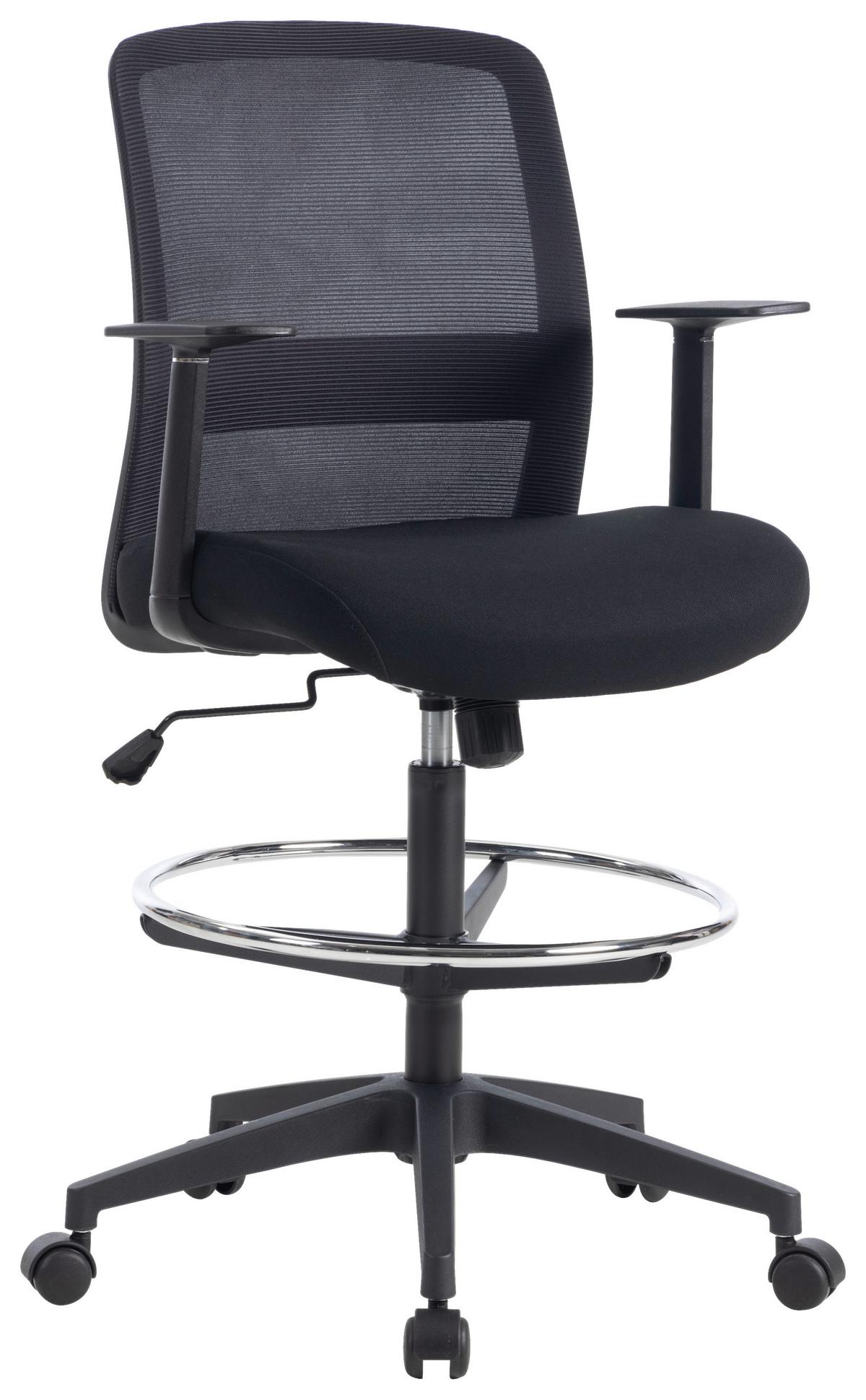 Drehstuhl Mirja Schwarz ca. 60x106-120x57cm - Schwarz, Design, Kunststoff/Textil (60/106-120/57cm) - Mömax