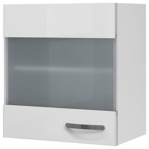 Kuhinjska Zgornja Omarica Alba, Bela, Steklo, Š. 50 Cm - barve nerjavečega jekla/bela, Moderno, kovina/leseni material (50/54,8/32cm) - FlexWell
