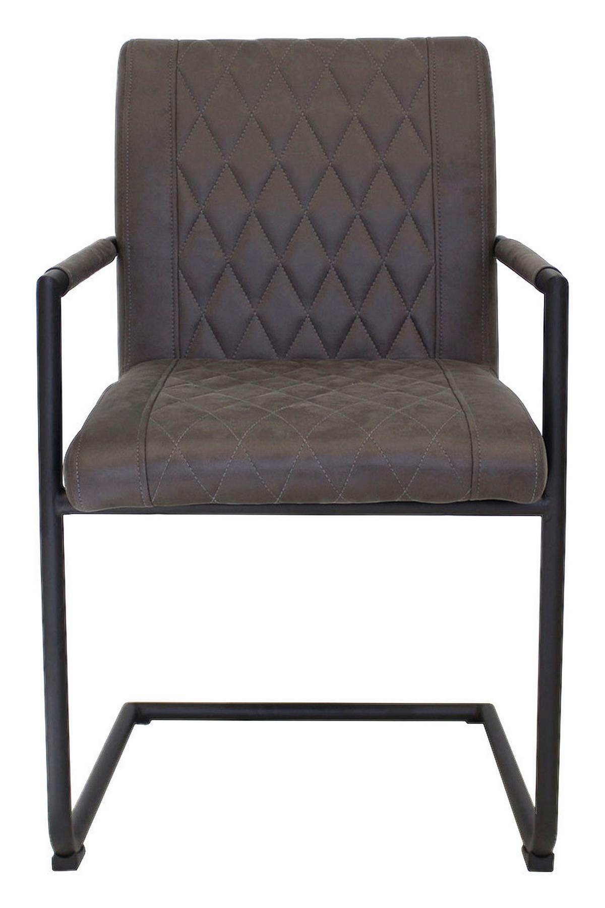 Armlehnstuhl-Set Damian ca. 52x88 cm 2er-Set Anthrazit - Anthrazit/Schwarz, LIFESTYLE, Textil/Metall (52/88/63cm) - MID.YOU