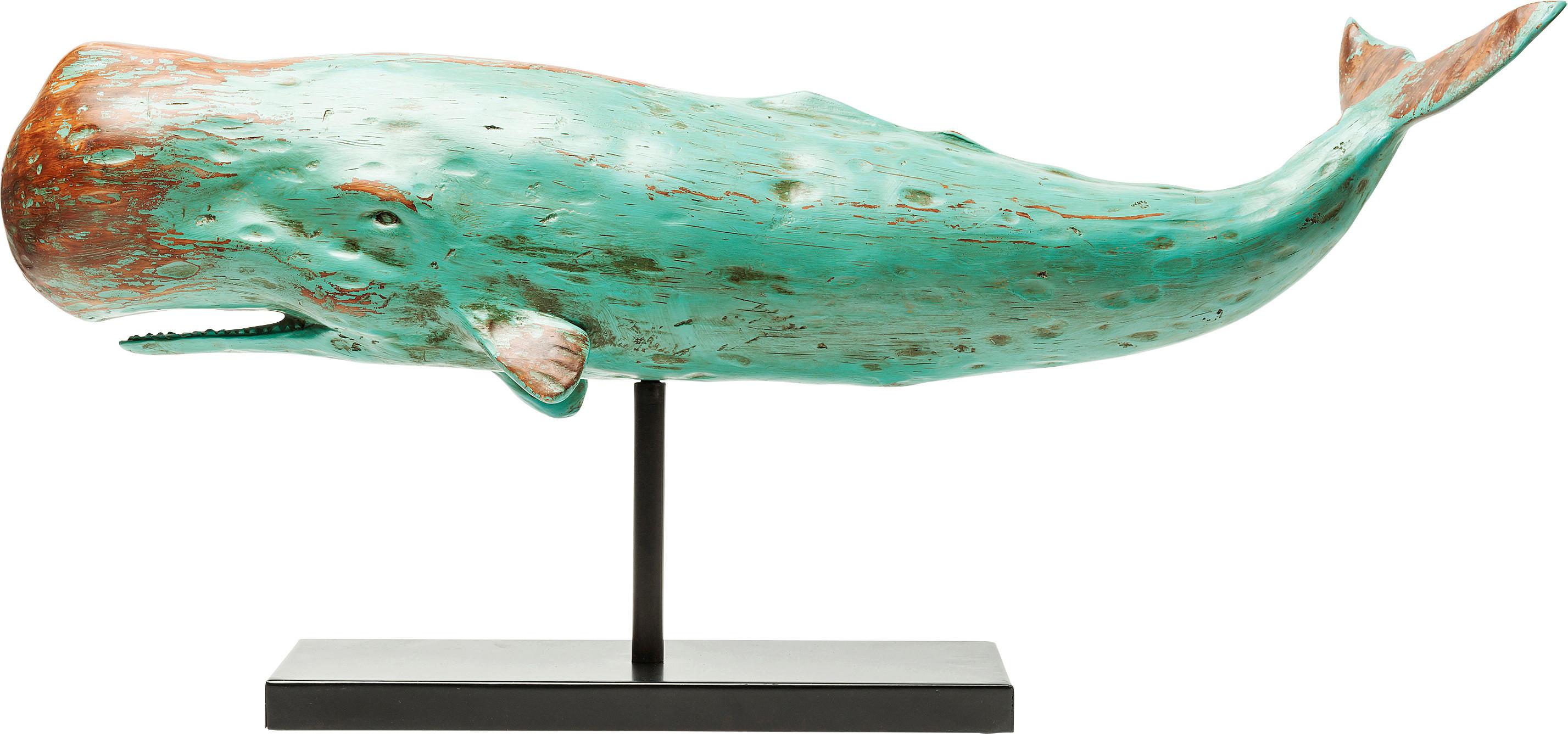 RYBA DEKORACYJNA 30349  WHALE BASE - kolor brązu/turkusowy, Trend, tworzywo sztuczne/metal (77/38,5/17,5cm) - Kare-Design