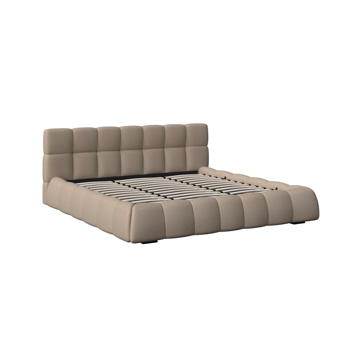 Pat tapițat Marija ca. 180x200 cm Braun - maro/culoare natur, Modern, lemn/metal (180/200cm) - Bessagi Home