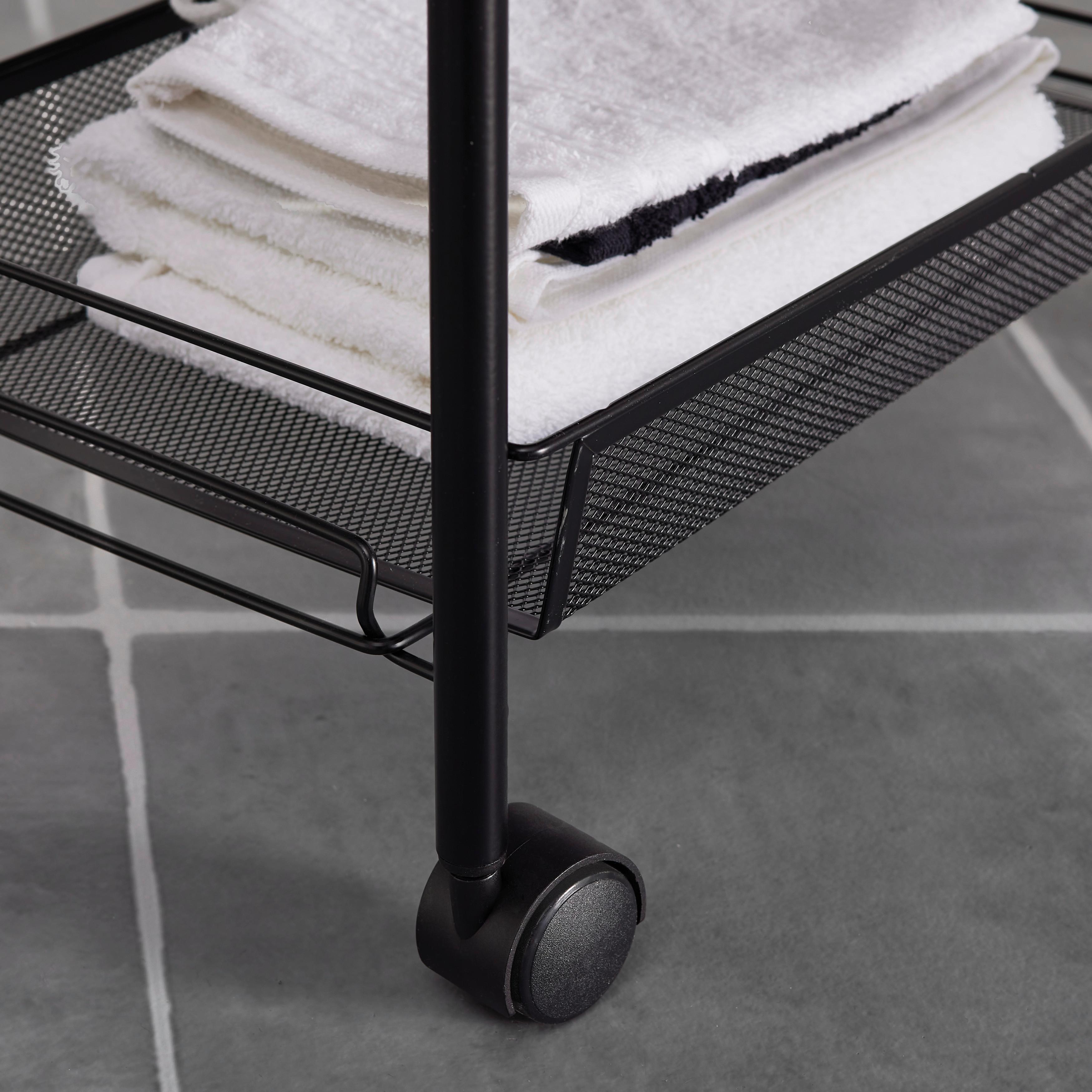 BADRUMSHYLLA SANDRO - svart, Modern, metall/plast (45/105/26cm) - Bessagi Home