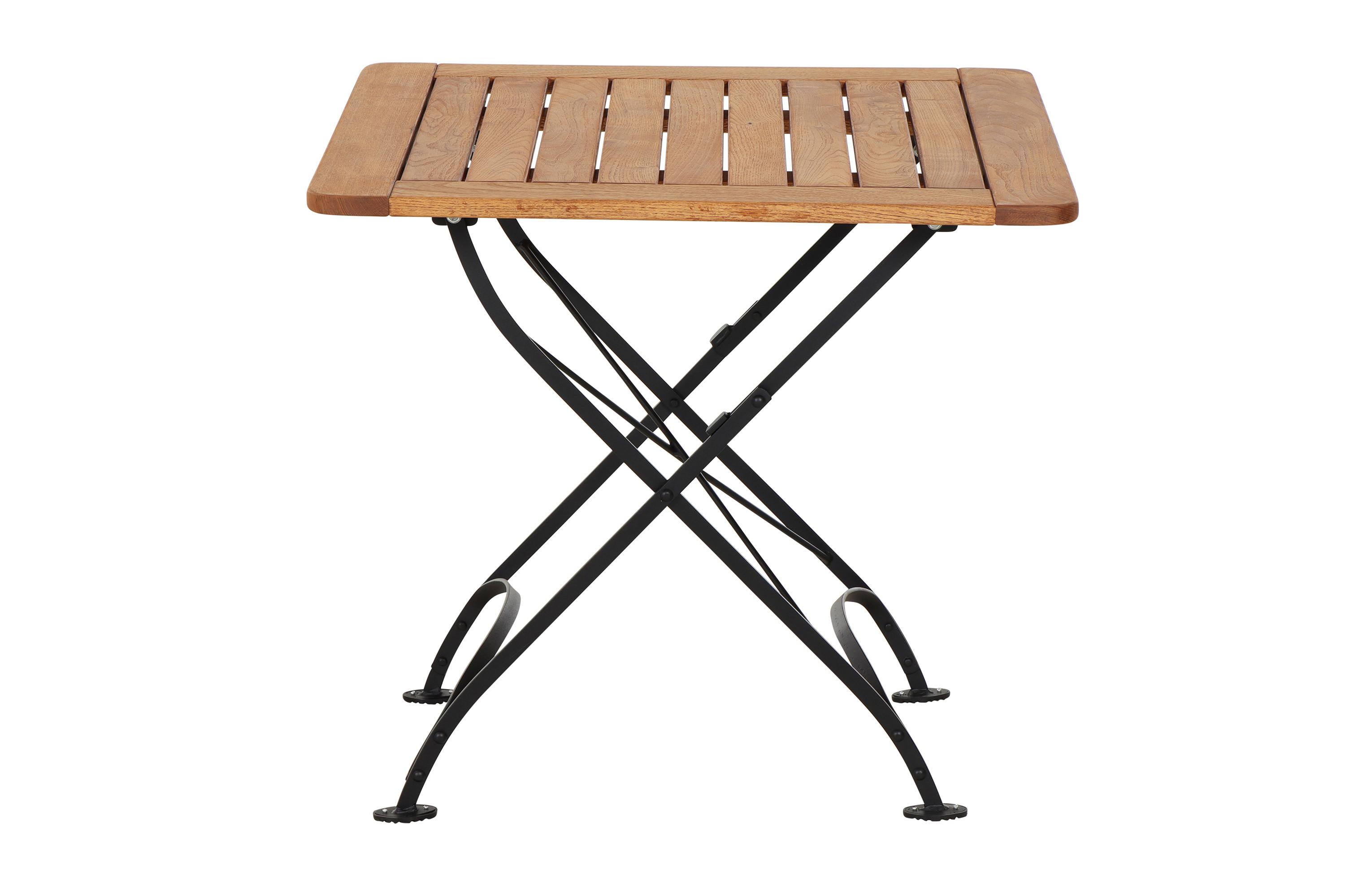 Siena Garden Gartenklapptisch ca.80x80x78cm Robinie - Robinienfarben/Schwarz, KONVENTIONELL, Holz/Metall (80/80/78cm) - Siena Garden