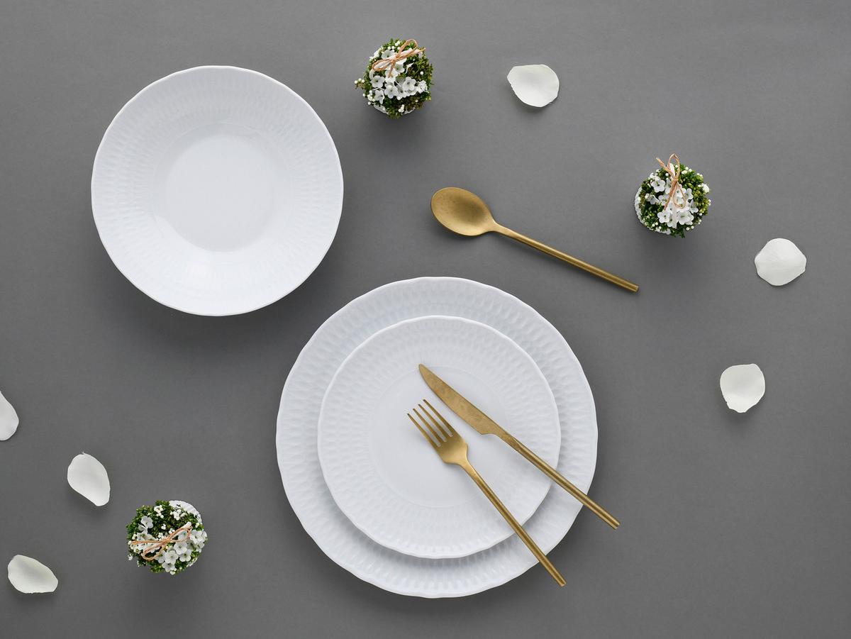 Tafelservice Sofia White aus Weiß, 12-teilig - Weiß, Trend, Keramik (36,5/36,5/34,5cm) - Creatable