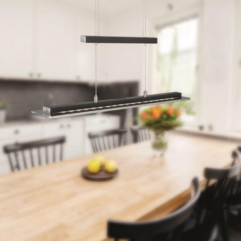 LAMPA WISZĄCA LED 60442 - czarny/kolor chromowy, Trend, metal/szkło (88/9/80-150cm) - Fischer & Honsel