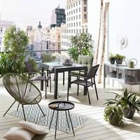 Vrtna Miza Atlanta 2 - antracit, Moderno, kovina/steklo (90-180/75/90cm) - Modern Living