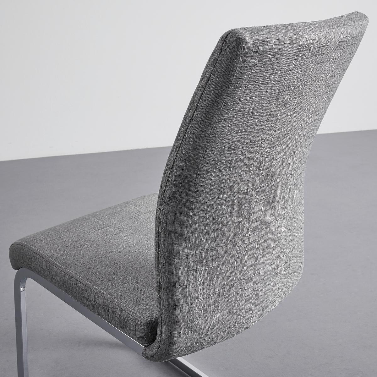 Schwingstuhl Lennard Hellgrau Webstoff Gepolstert - Chromfarben/Hellgrau, MODERN, Holz/Textil (42,5/99/45cm) - Bessagi Home