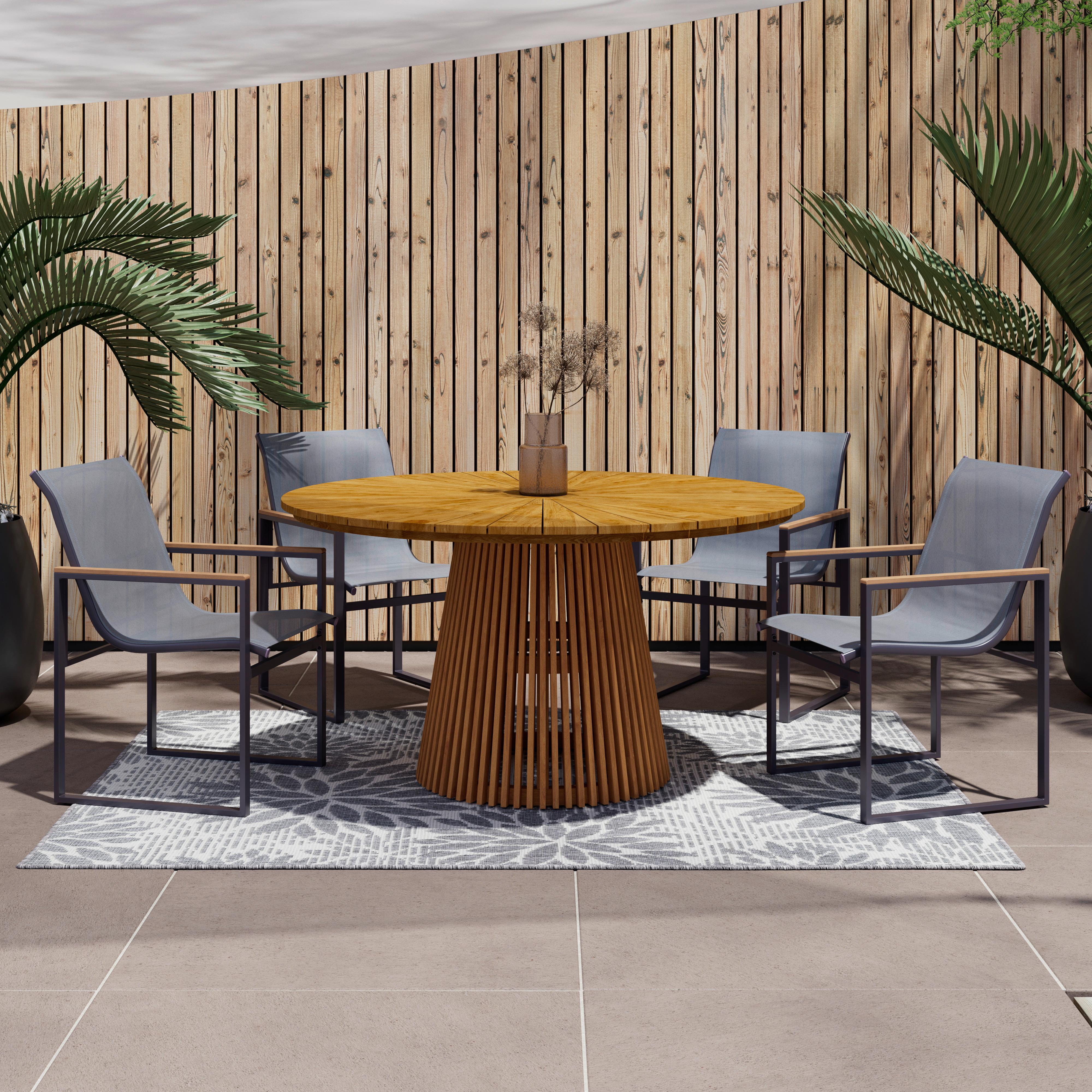 Gartensessel-Set 2-er Matteo Grau aus Metall/Textilene - Schwarz/Naturfarben, MODERN, Kunststoff/Textil (54/65/85cm) - Bessagi Garden