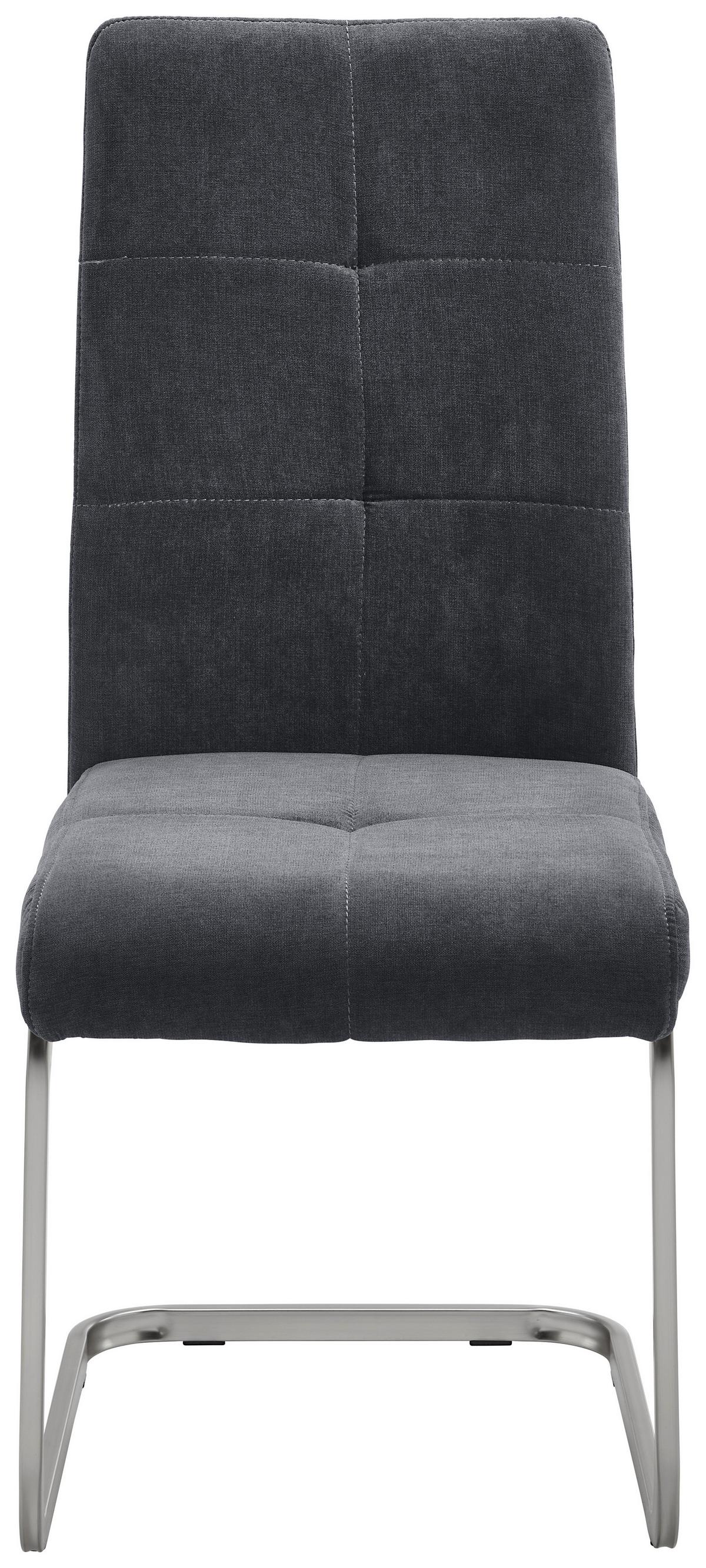 Schwingstuhl Lucie Grau Webstoff Gepolstert - Chromfarben/Grau, MODERN, Holz/Textil (42,5/98/45cm) - Bessagi Home