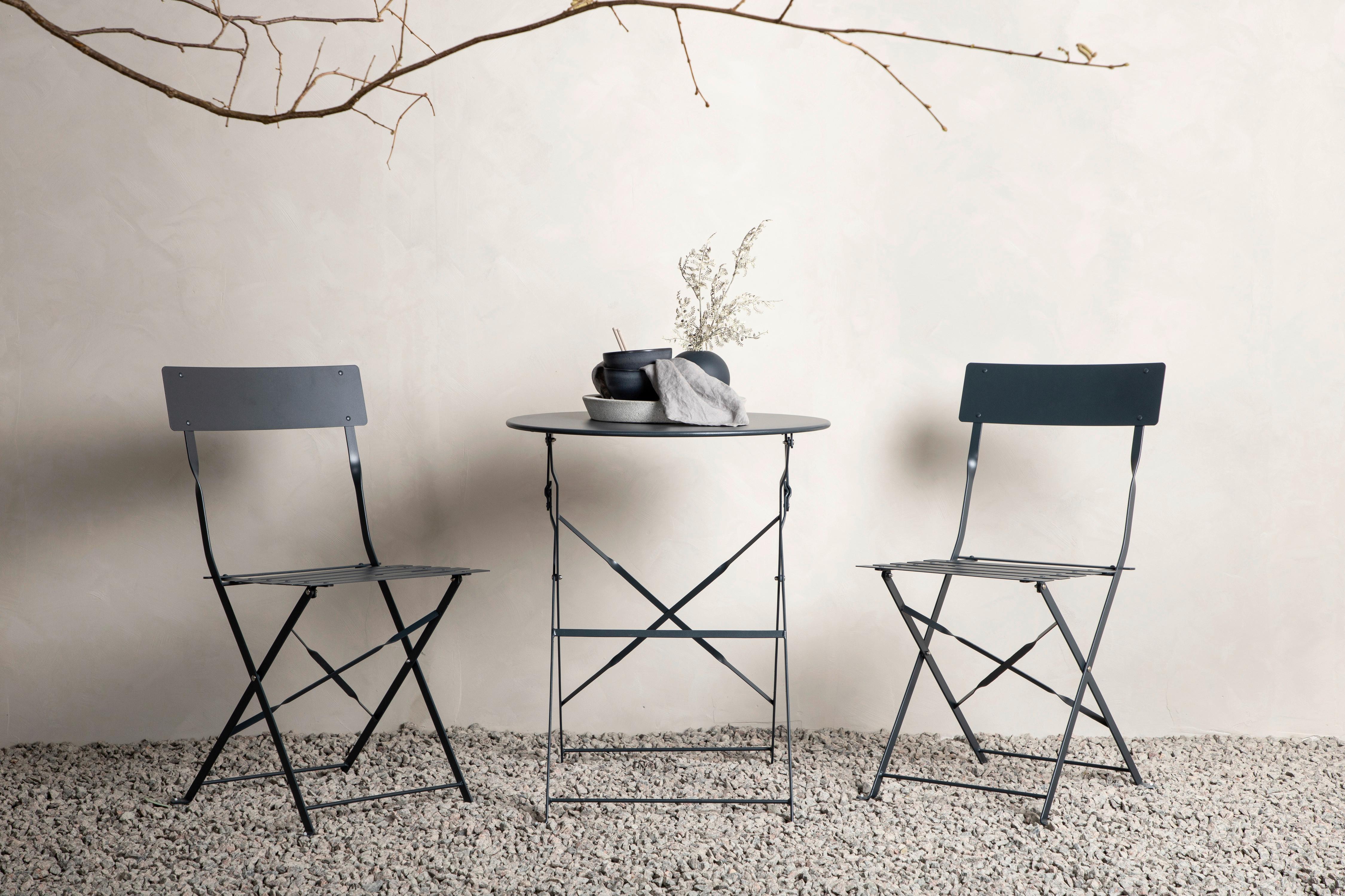 Balkonset Marseille Dunkelgrau - Dunkelgrau, KONVENTIONELL, Metall - Gardenson