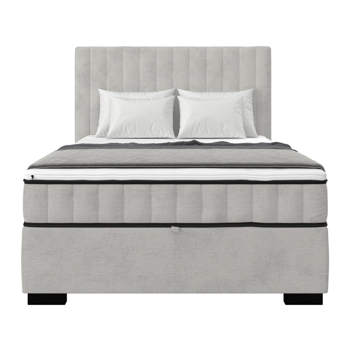 Box Krevet Maya C - svijetlo siva/crna, Moderno, drvni materijal/drvo (100/200cm) - Modern Living