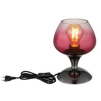 TISCHLEUCHTE 15548T6 - Klar/Brombeere, Trend, Glas/Metall (15/20,5cm) - Globo