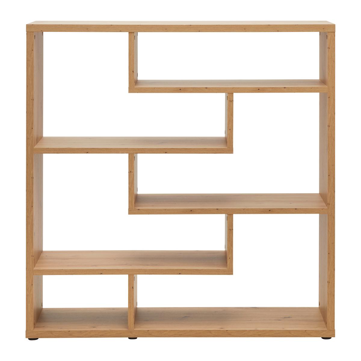 Raumteiler Bounty Eiche Artisan - Schwarz/Eiche Artisan, MODERN, Holzwerkstoff/Kunststoff (130/134/43cm) - Mömax