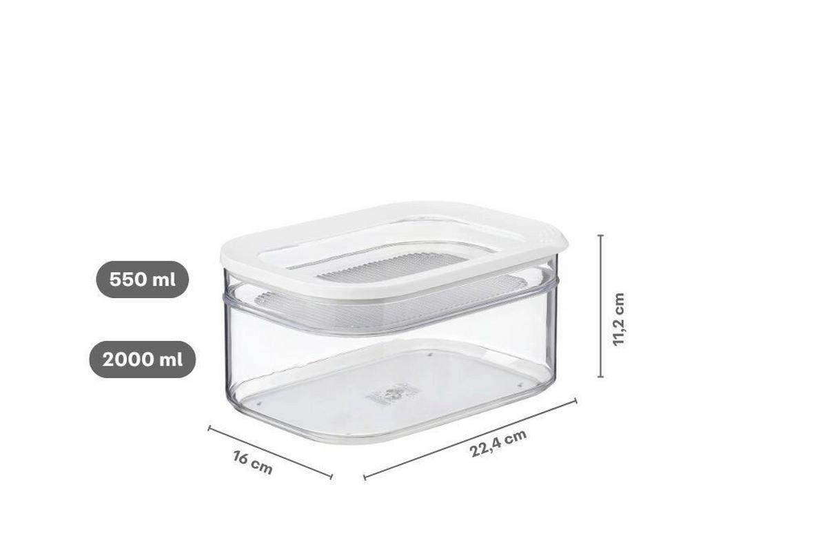 POJEMNIK NA WĘDLINY I SERY 106935030600 - biały/przezroczysty, Konventionell, tworzywo sztuczne (22,9/16,4/8,7cm) - Mepal