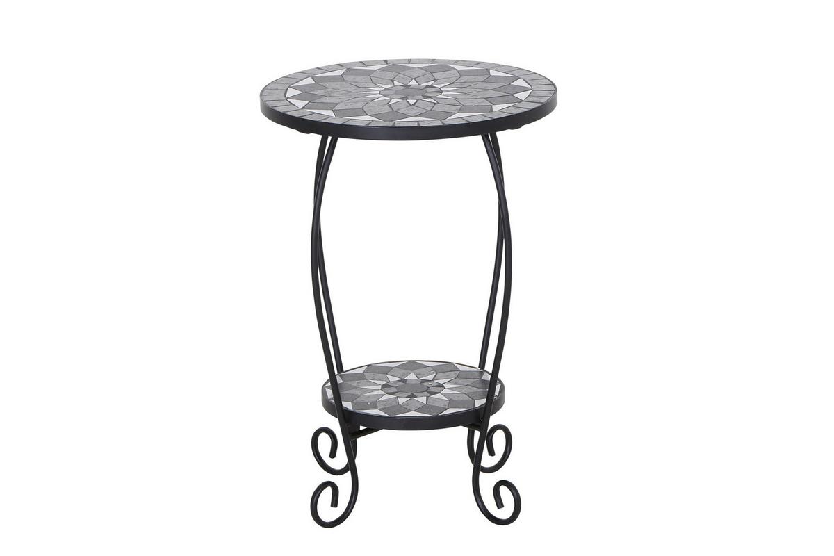 Blumenständer Mosaik ca. 41x59 cm Schwarz - Schwarz, KONVENTIONELL, Keramik/Metall (41/41/59cm) - Siena Garden