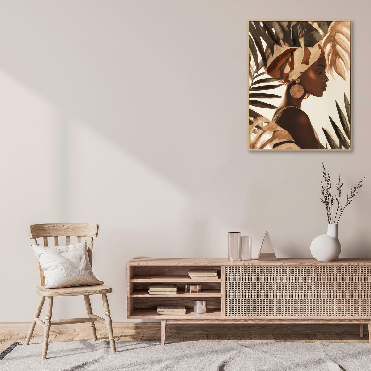 Slika Sa Ramom 80x100cm Gerda - bela/maslinasto zelena, Konvencionalno, drvo/tekstil (80/100/3,8cm) - Mömax