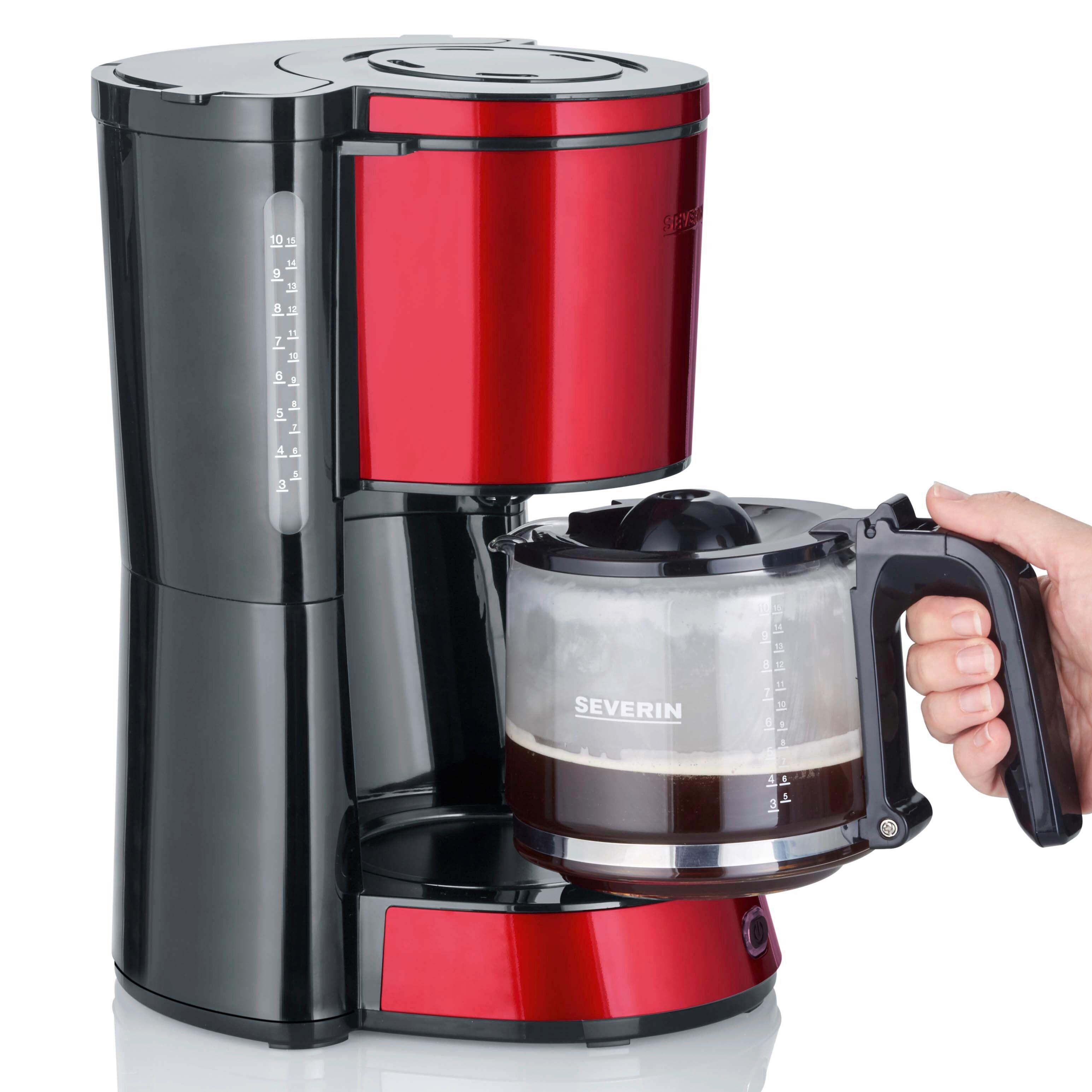 FILTERKAFFEEMASCHINE MARY - Rot/Schwarz, Glas/Kunststoff (29/23/34cm) - Severin