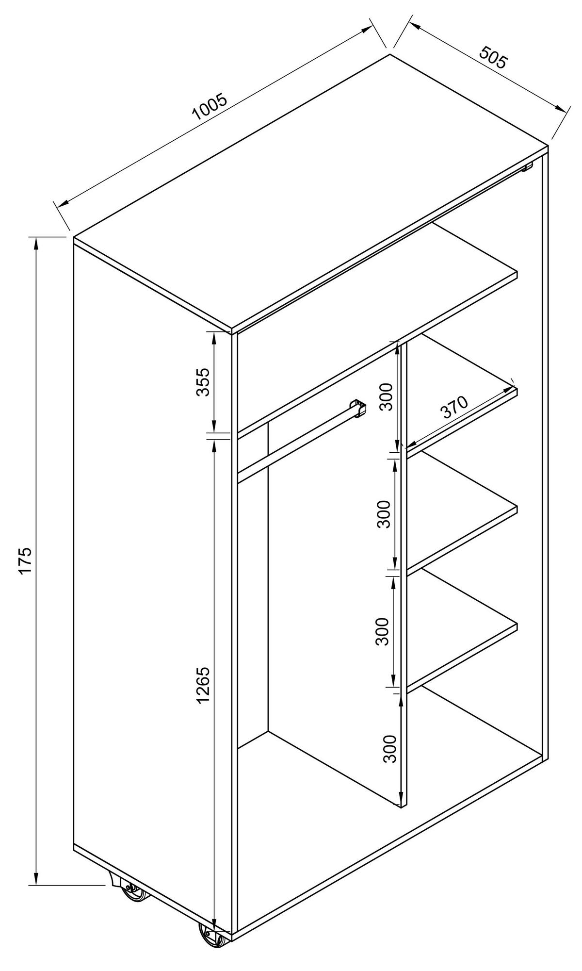 KLEIDERSCHRANK OSTILA - Weiss/Grau, Design, Holzwerkstoff/Kunststoff (101/175/51cm) - MID.YOU