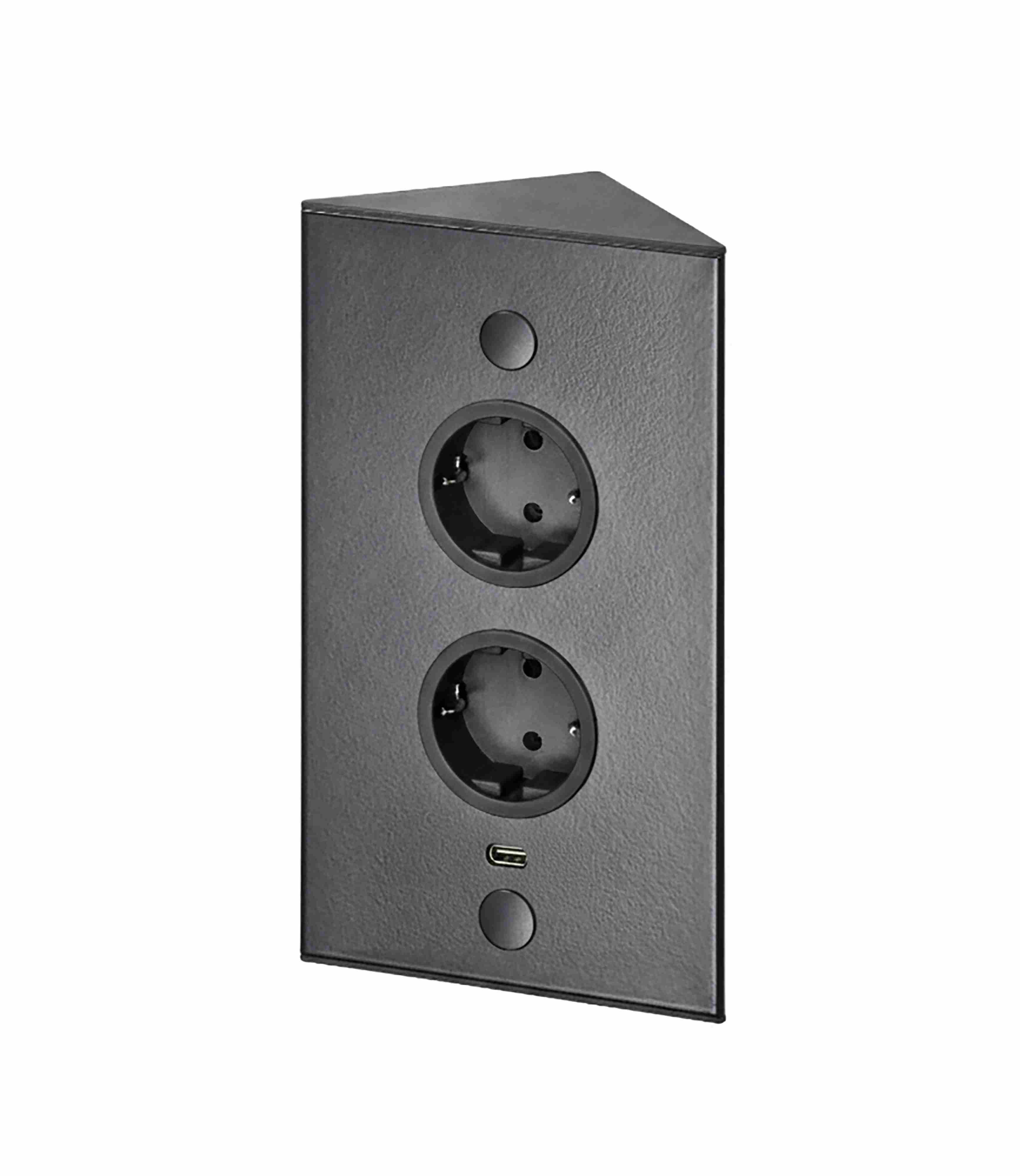 Steckdosenelement 410889 Schwarz - Schwarz, MODERN, Kunststoff/Metall (20/11,5/8,3cm) - Vogt