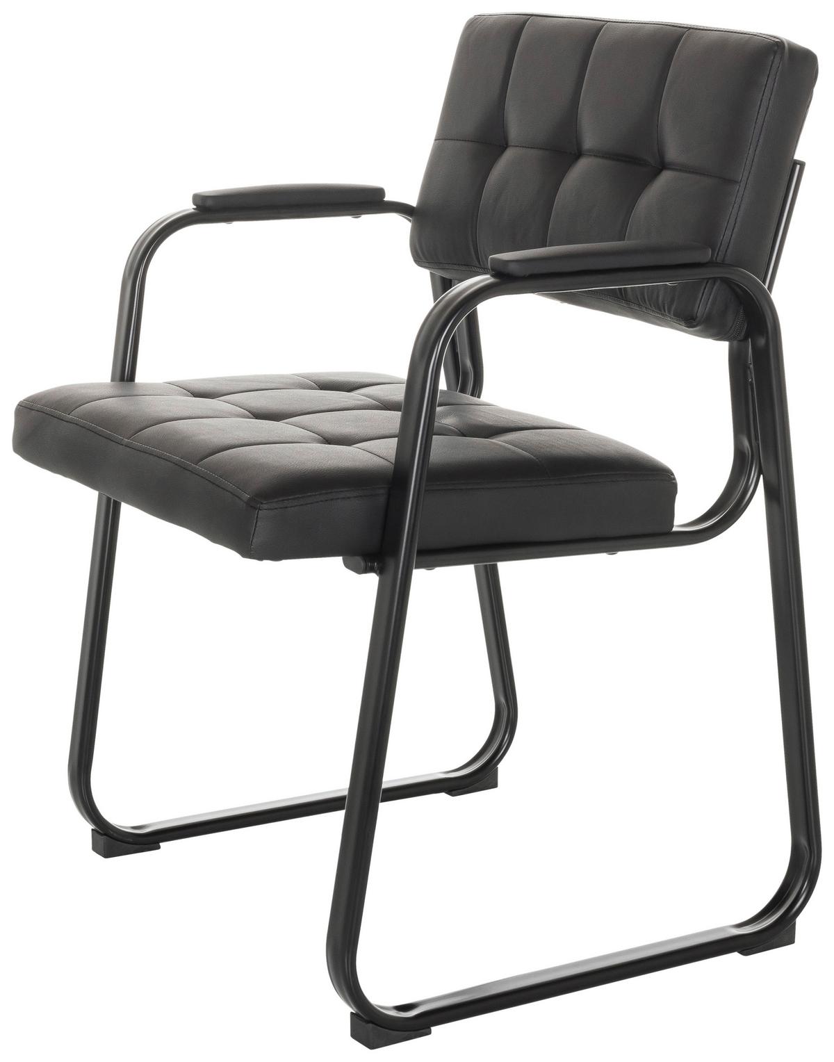 Konferenčni Stol Zanta B Pu, Črna - črna, Basics, kovina/tekstil (58/79/55cm) - MID.YOU